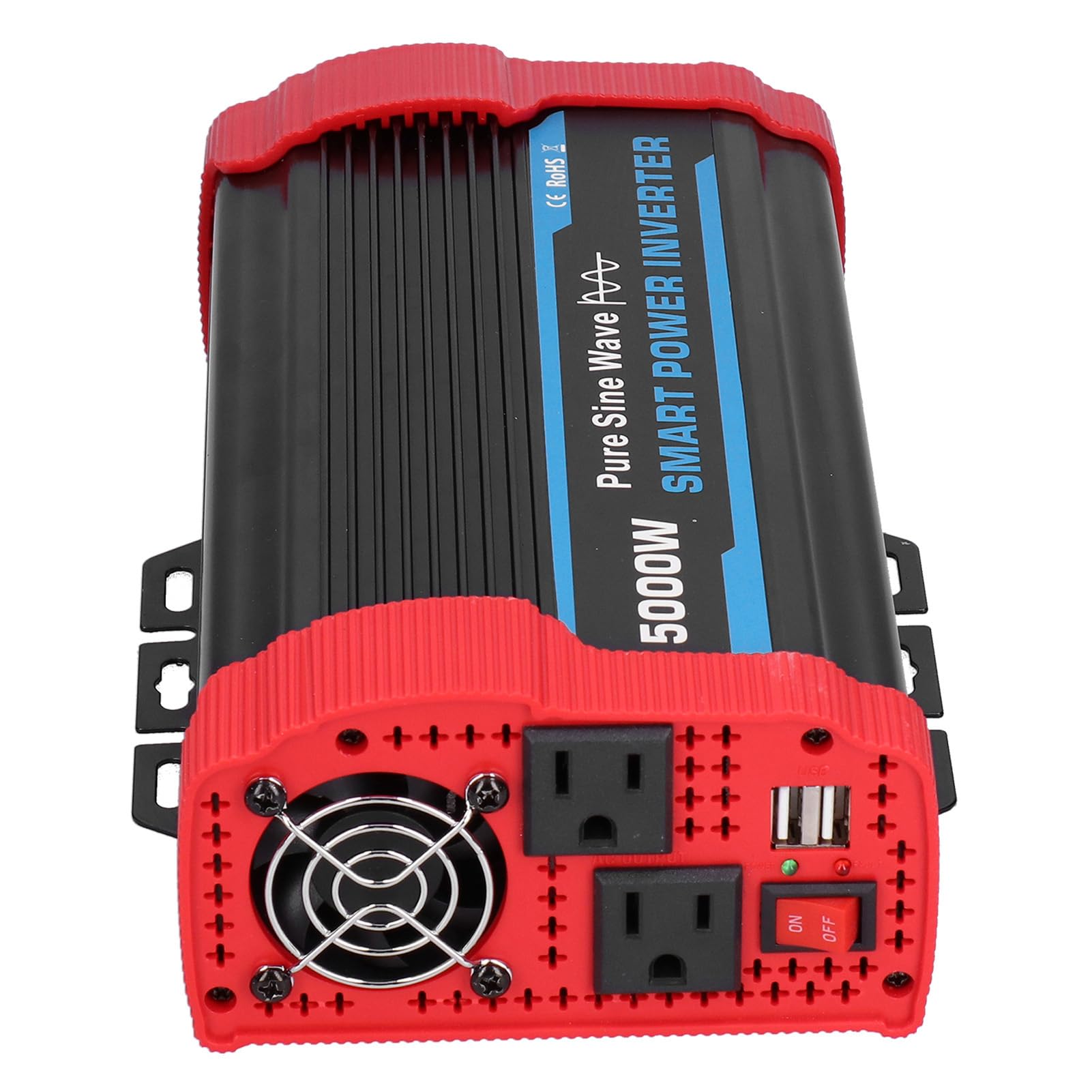 5000W Pure Sine Wave Power Inverter for Car, RV & Camping - 12V DC to 110V AC Converter with Aluminum Housing - Perfect for Road Trips, Outdoor Adventures & Emergency Power Backup