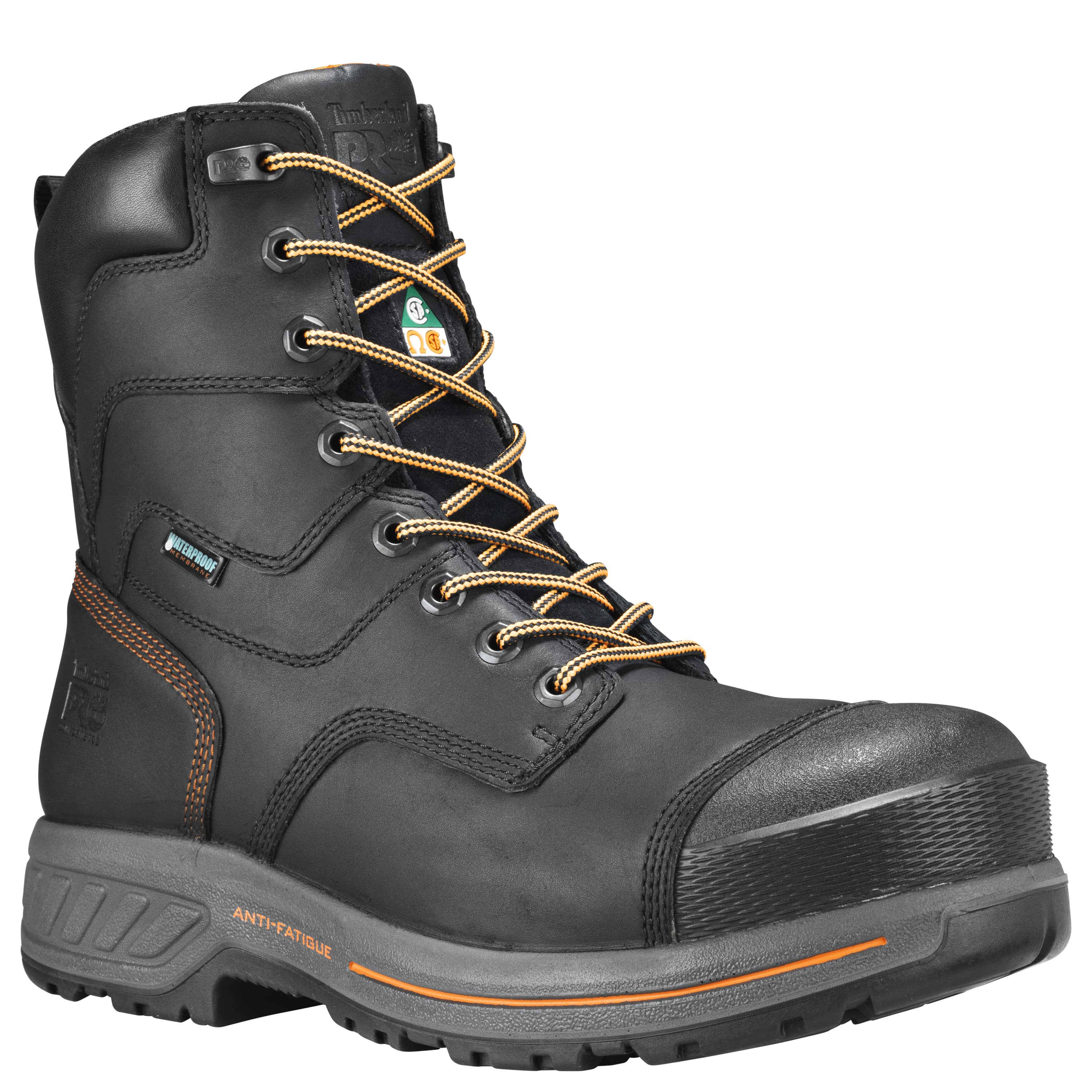 Timberland PRO Endurance HD Men's 8 Inch Waterproof Composite Toe CSA Certified Safety Work Boots - Black | Heavy Duty Construction for Outdoor Work, Hiking & Industrial Jobs