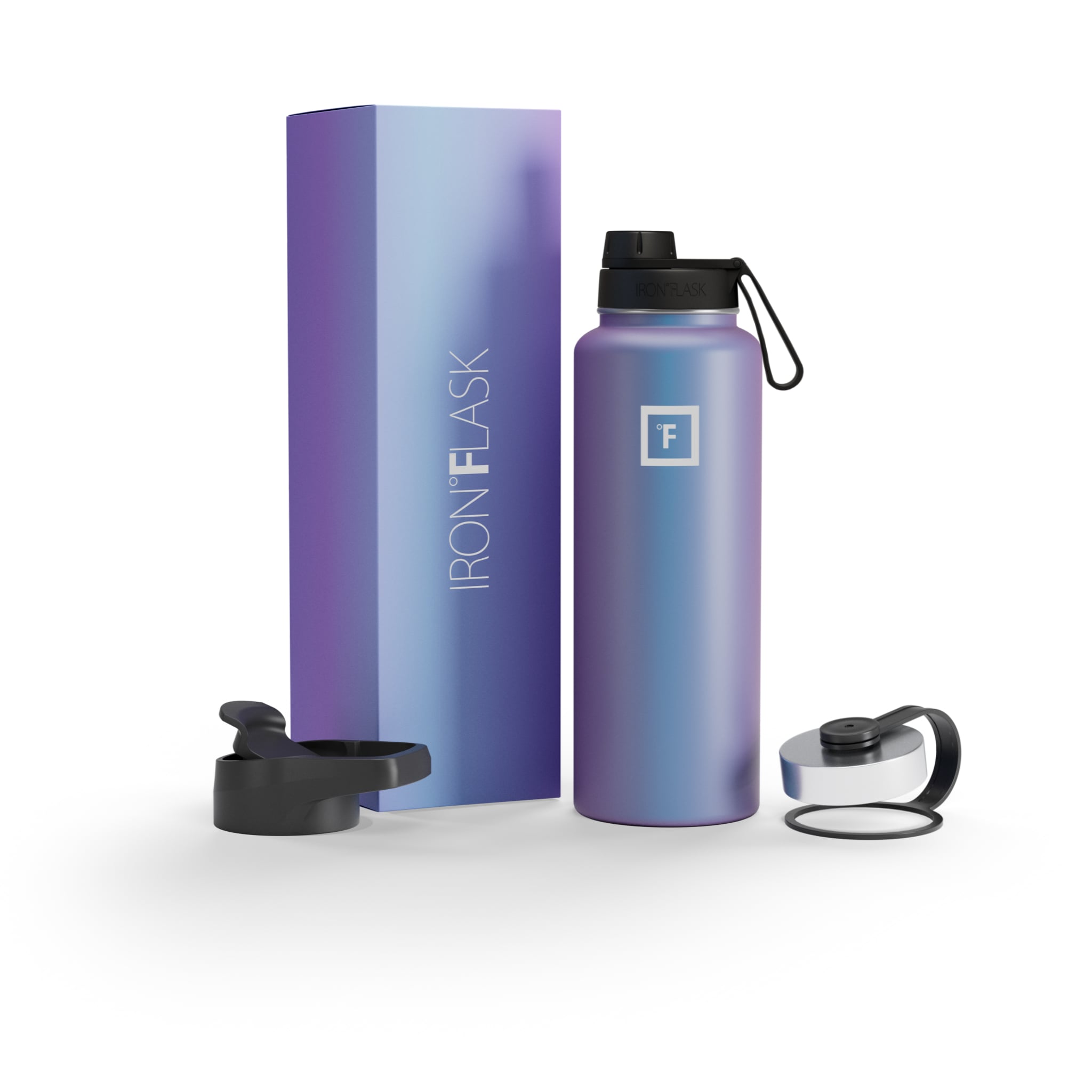 40 Oz Wide Mouth Water Bottle with Spout Lid - Leak Proof Stainless Steel Insulated Water Bottle for Gym, Hiking & Outdoor Activities