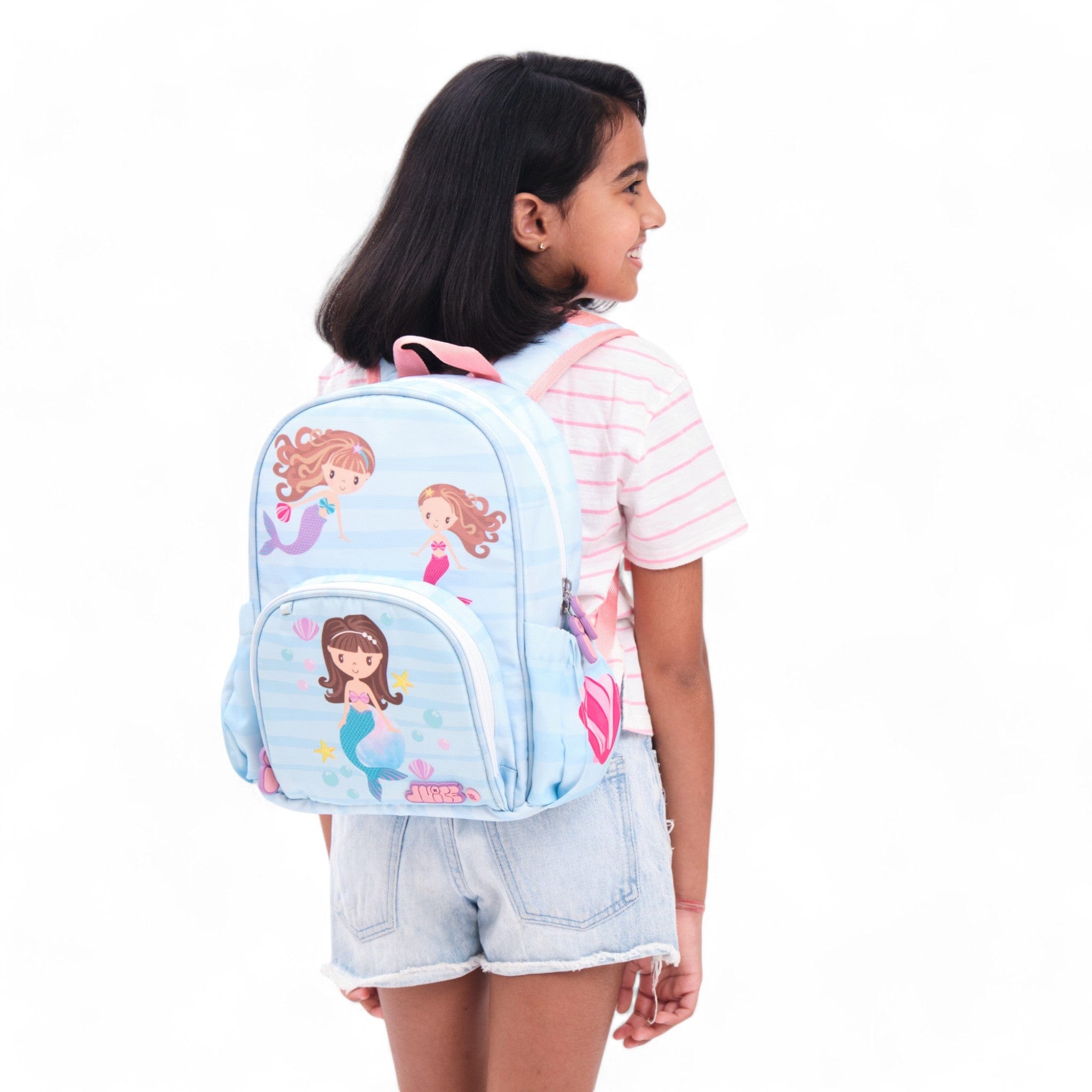 Mermaid Themed Medium Backpack Set for School, Travel & Everyday Use - Waterproof & Stylish Teen Girls Backpack with Matching Accessories