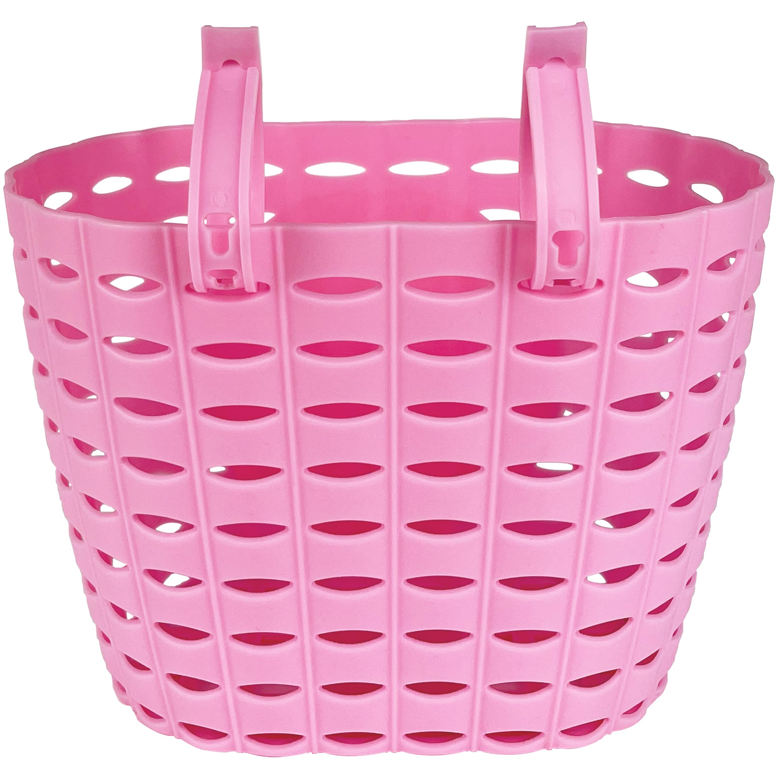 **Pink Bike Basket for Girls - Adjustable Front Handlebar Bicycle Basket for Kids, Toddlers & Baby Girls - Durable Plastic Tricycle Basket - Perfect for School, Picnics & Outdoor Rides**