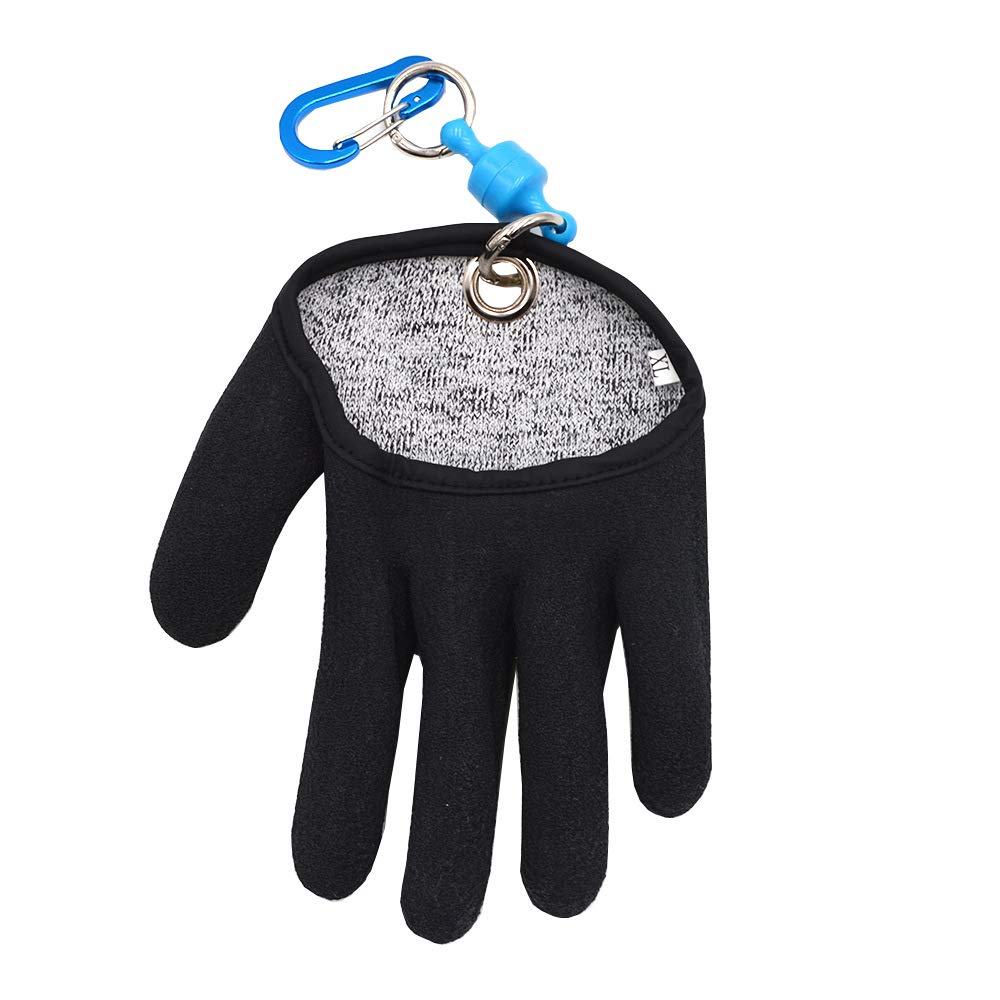**Premium Fishing Gloves with Textured Grip - Waterproof, Soft Lining, One Size Fits Most (L-XL) - Ideal for Fish Handling, Cleaning & Outdoor Fishing Adventures**