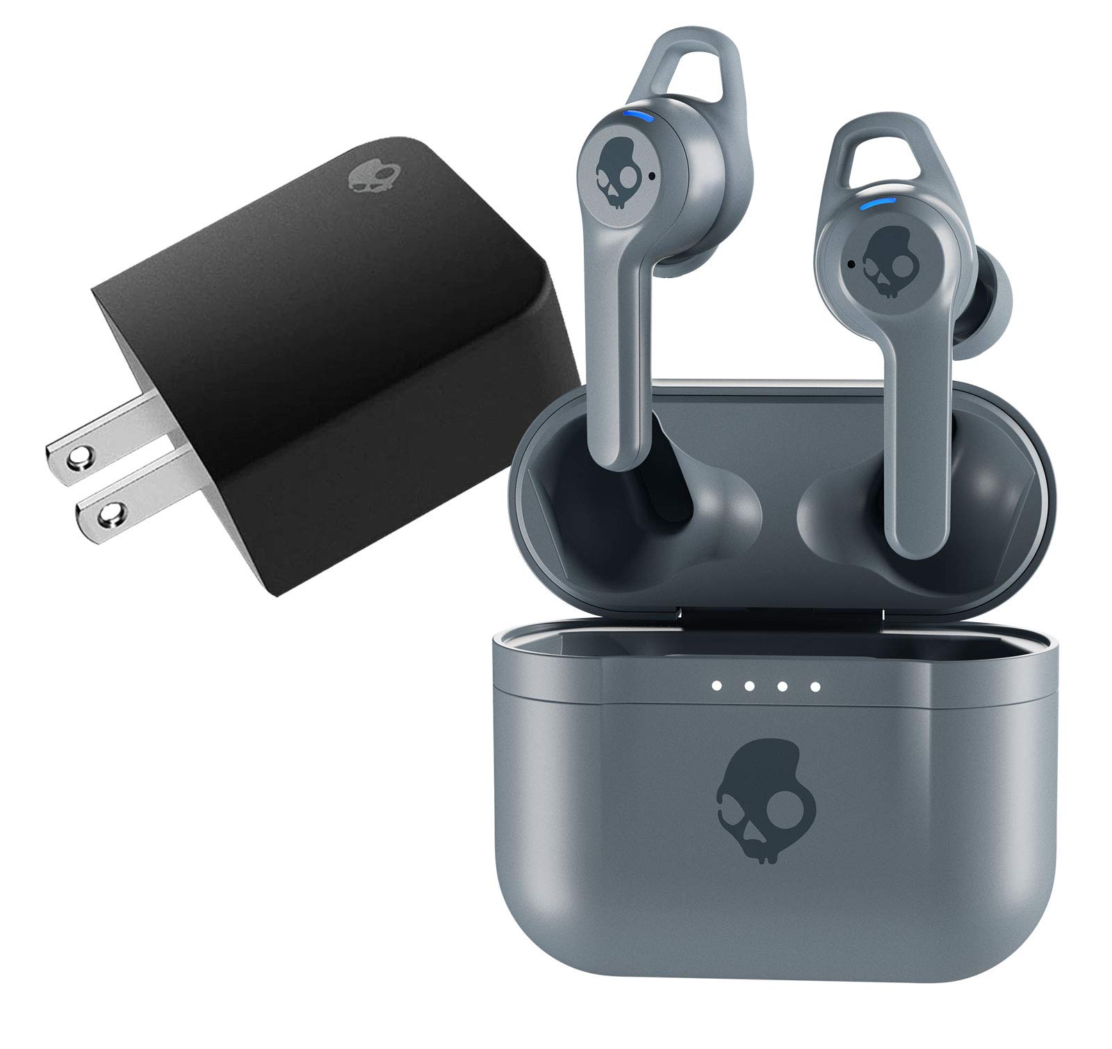 Skullcandy Indy ANC True Wireless Earbuds with Active Noise Cancelling - Wireless Bluetooth Headphones for Gym, Running & Travel | Includes Rapid Charger & Grey Case