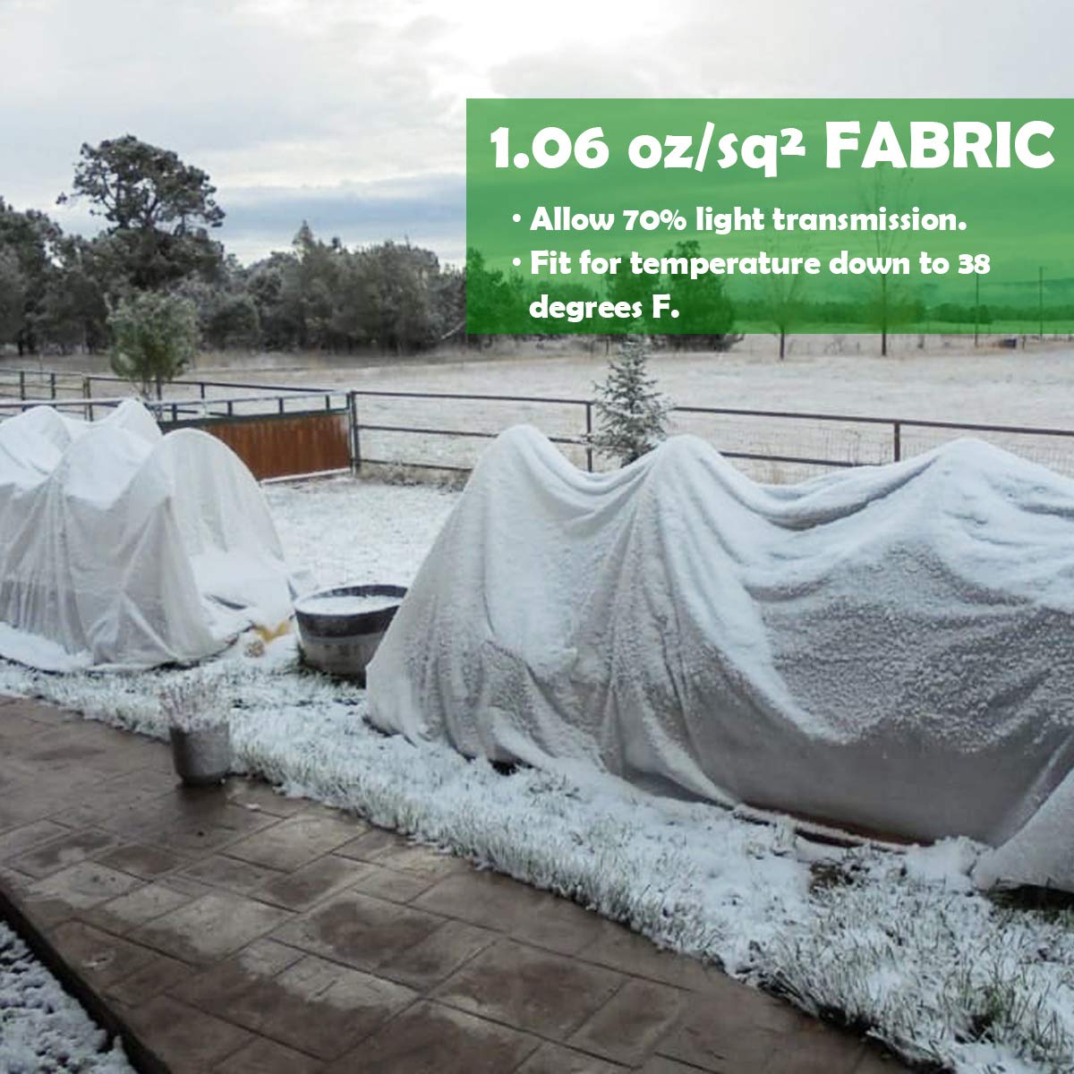 Reusable 10ft x 33ft Rectangle Plant Cover for Freeze Protection - Floating Row Cover Garden Blanket for Winterizing Plants - Cold Weather & Snow Protection for Vegetables, Flowers & Shrubs (Ideal for Greenhouses, Raised Beds & Outdoor Gardens)