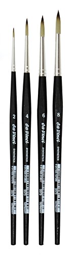 Professional da Vinci Nails Series 5349 Gel Nail Art Brush Set - 4 Precision Brushes (3373, 4 Sizes) for Salon & Home Manicures | Perfect for Acrylic, Gel Polish & Nail Design