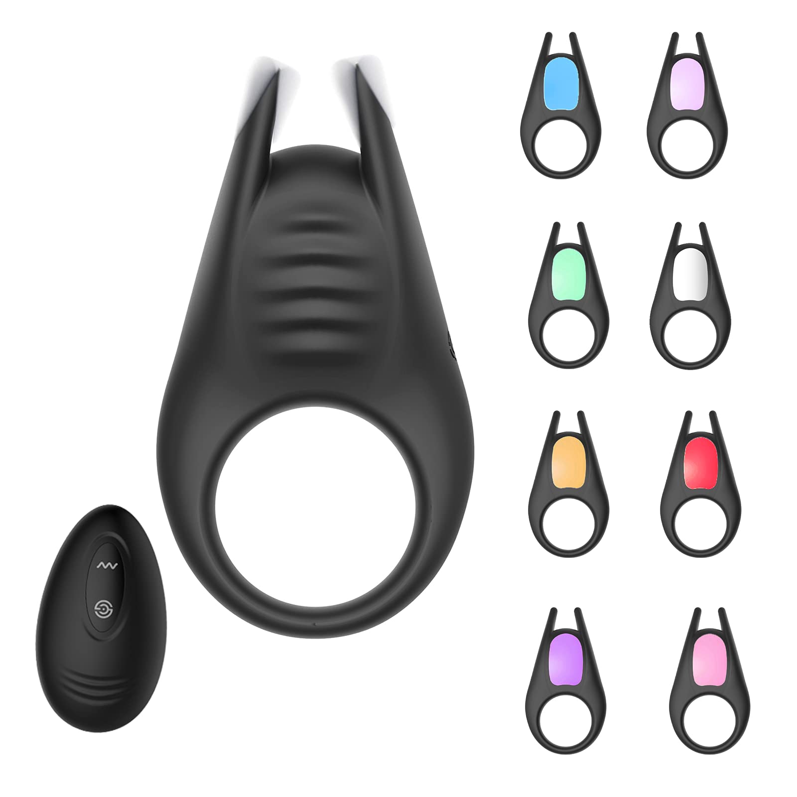 10-Speed Vibrating Cock Ring with Rabbit Ears - Adjustable Silicone Penis Ring for Men - Pleasure Enhancer for Solo Play & Couples - Perfect for Valentine's Day & Romantic Nights