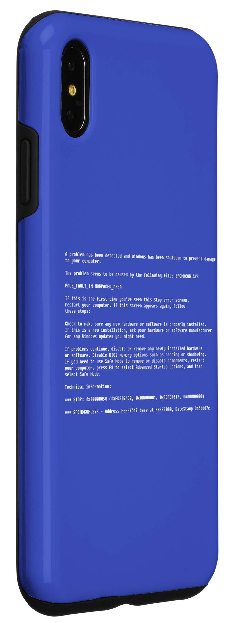 iPhone XS Max Blue Screen of Death Funny Case - Protective Phone Cover with Computer Error Design - Perfect for Tech Pranks, Gag Gifts & IT Humor