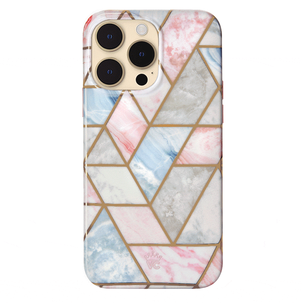 Geometric Marble iPhone Case - Stylish & Durable Phone Cover for iPhone 13/14/15 Pro Max - Perfect for Work, Travel & Everyday Protection