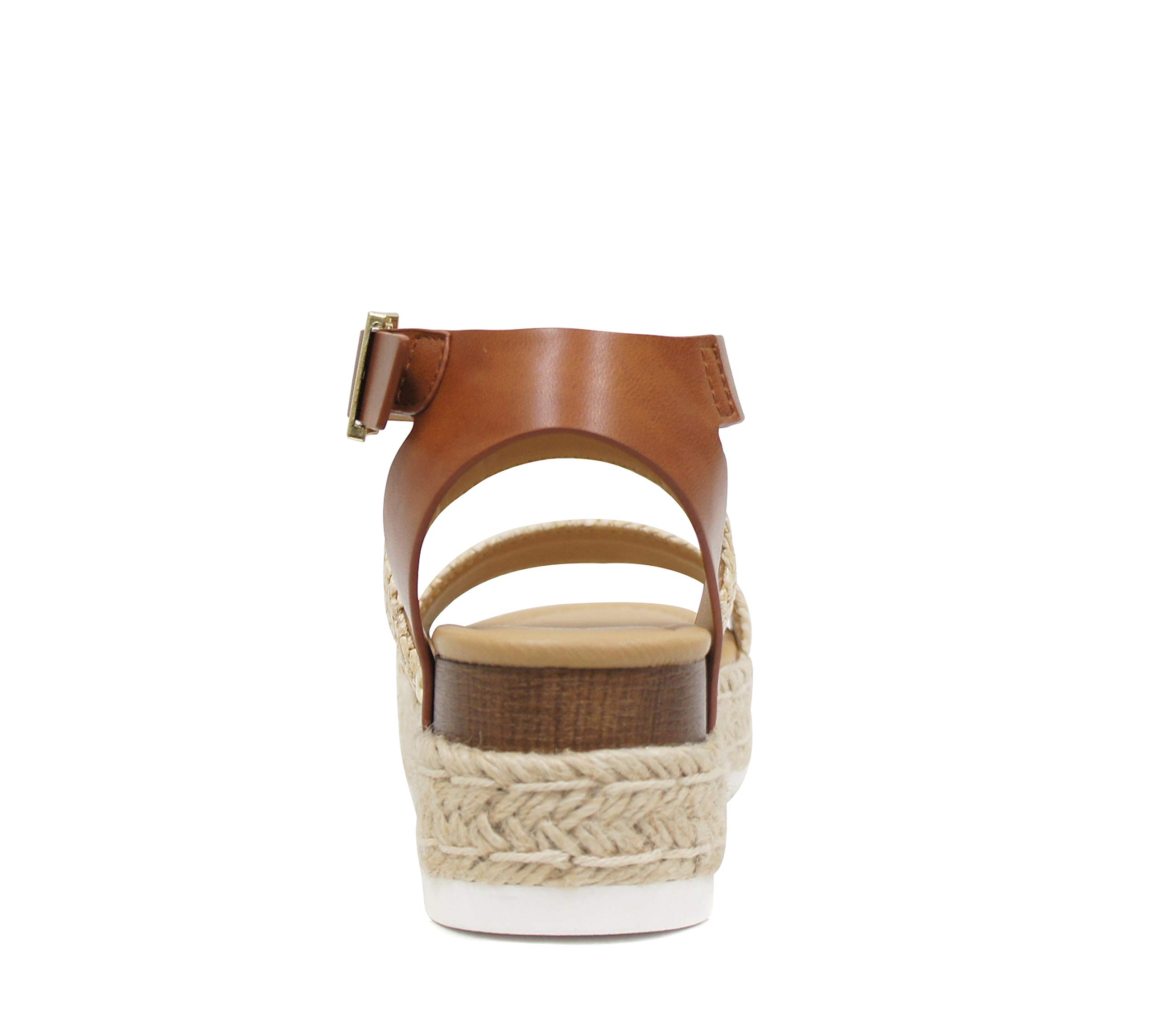 Soda Women's Open Toe Platform Sandals - Comfortable Casual Clip Slip-On Shoes for Summer, Beach, and Everyday Wear