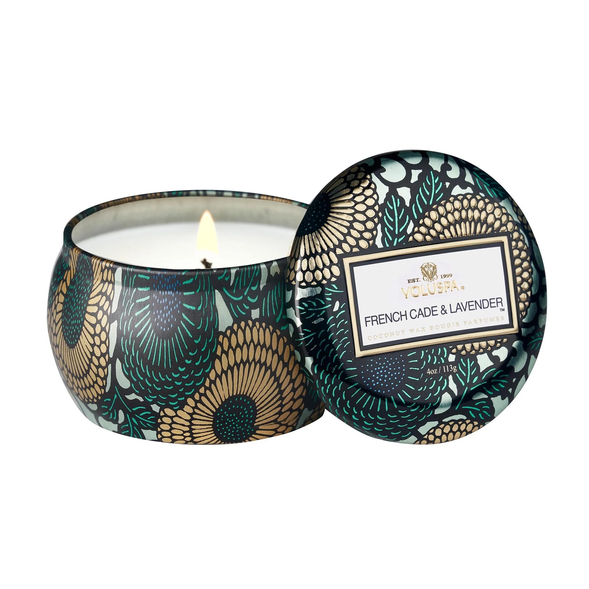 French Cade Lavender Mini Tin Candle - Handmade Aromatherapy Soy Wax Candle for Relaxation, Meditation & Home Decor | Perfect for Bedroom, Bathroom & Gifts
