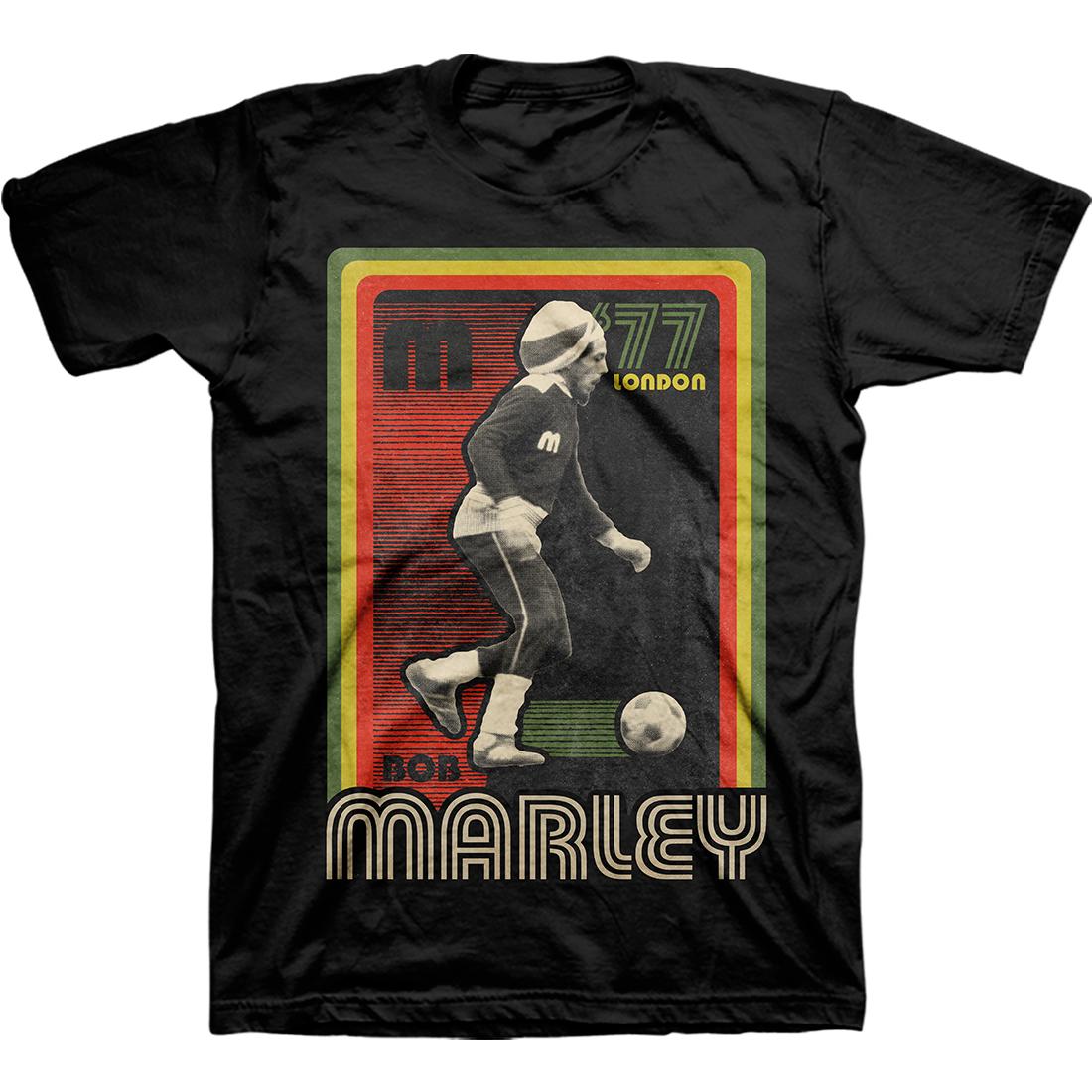 Vintage Bob Marley London 77 Soccer T-Shirt - Retro Reggae Music Fan Tee for Men & Women - Perfect for Concerts, Festivals & Casual Wear