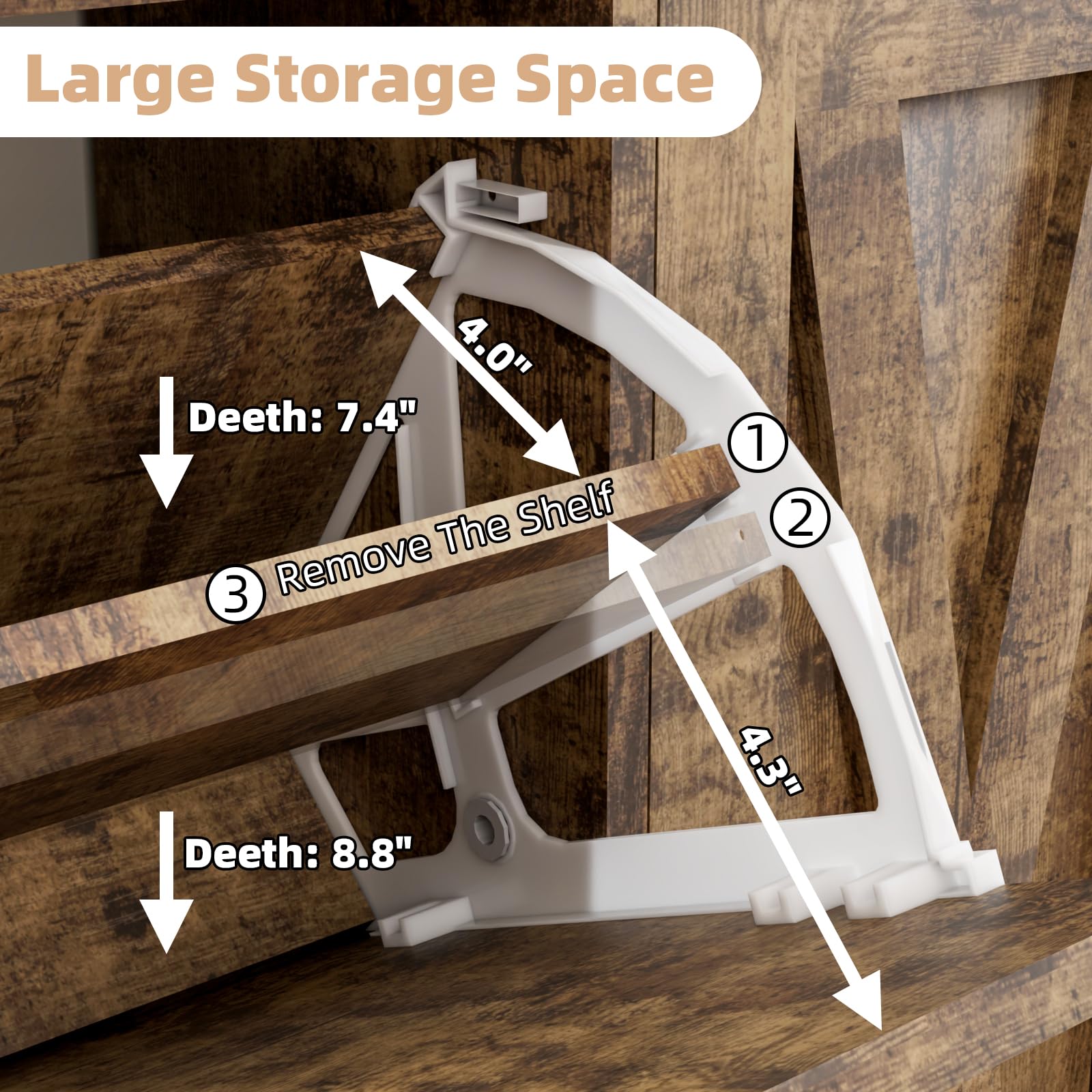 Farmhouse Shoe Storage Cabinet with 2 Flip Drawers & Adjustable Shelf - Rustic Brown Wooden Entryway Organizer with Barn Door & Metal Legs | Perfect for Small Spaces, Hallway, Mudroom & Closet Shoe Organization