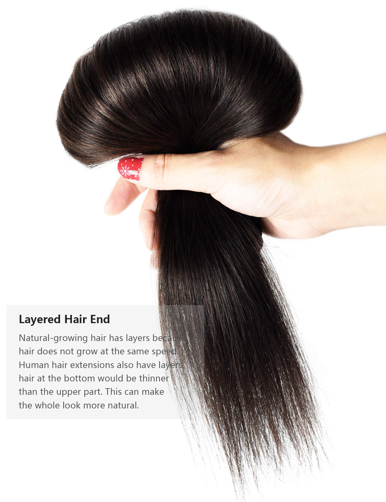Rose Bud Clip-in Hair Extensions 8Pcs - 100% Remy Human Hair, 18 Clips, 65g/Set, 14 Inch Dark Brown - Perfect for Parties, Weddings & Everyday Styling