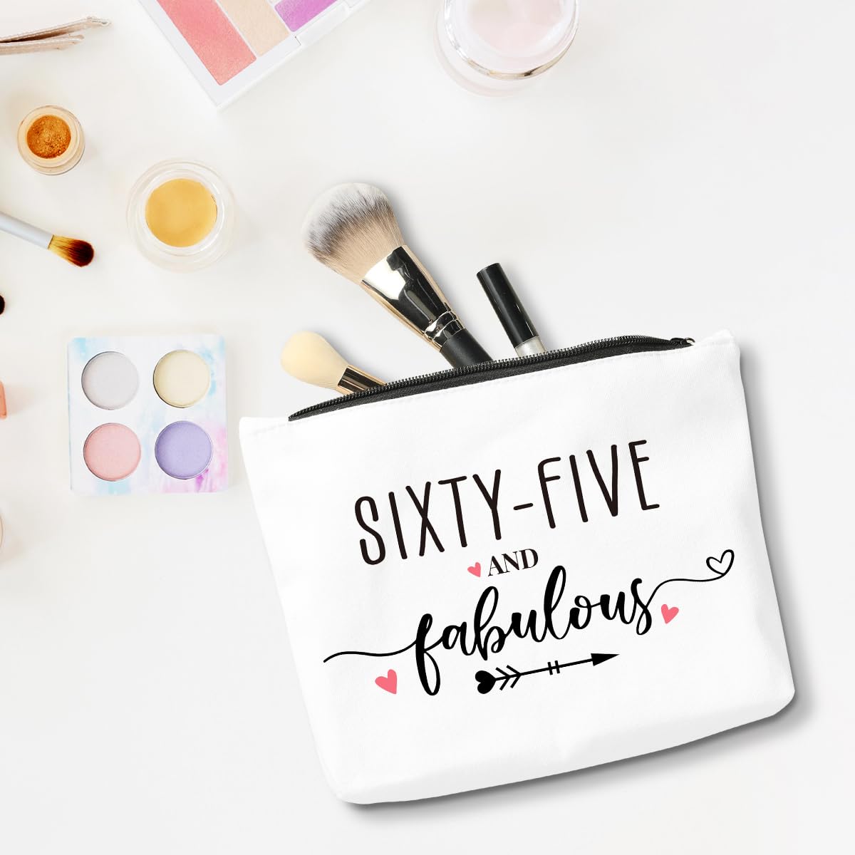 65th Birthday Gifts for Women - Funny & Fabulous Makeup Bag | Cosmetic Pouch for 65 Year Old Women | Perfect for Birthday Parties & Anniversary Decorations | Great Gift Idea for Mom, Grandma & Friends