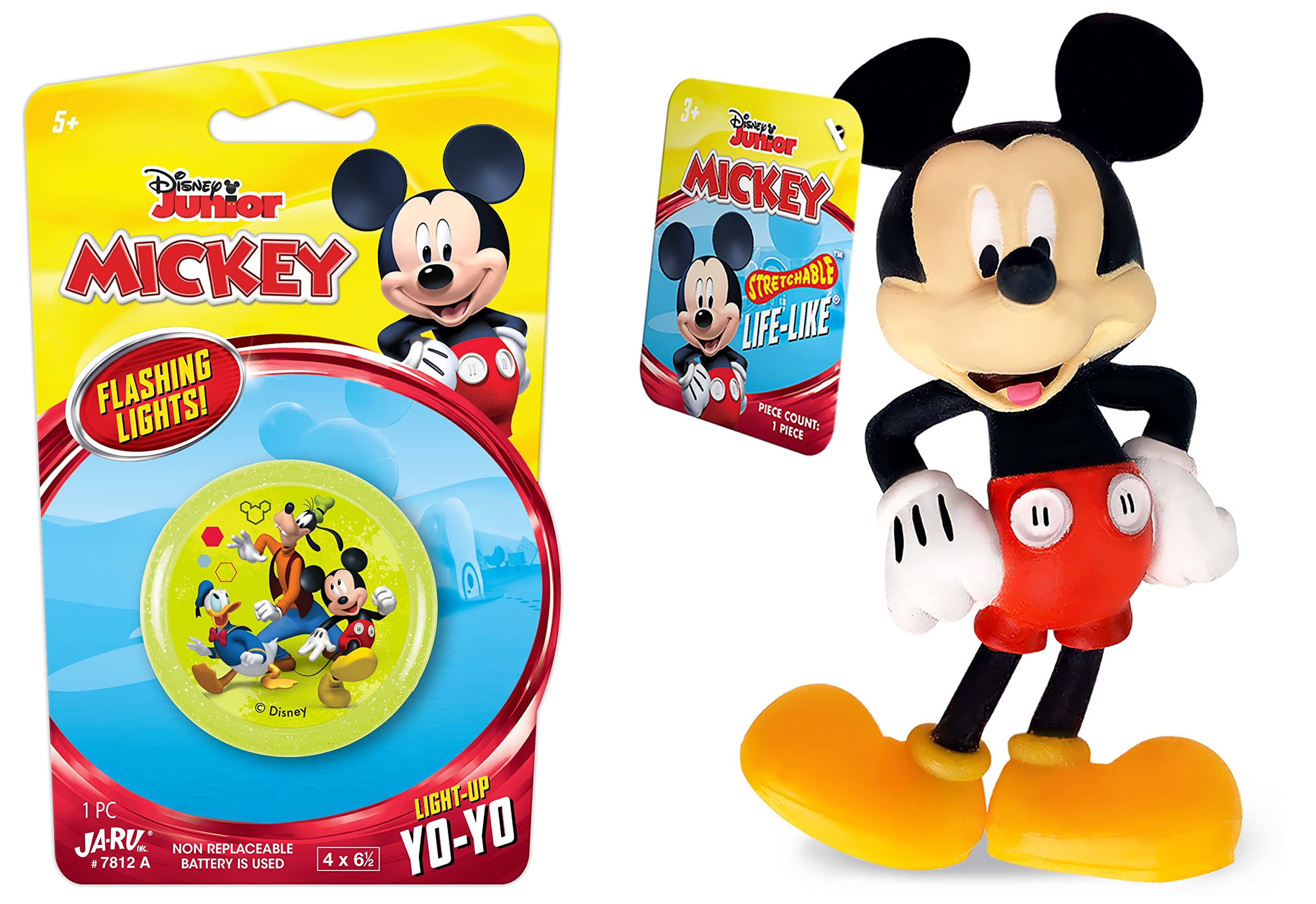 Disney Mickey Mouse Light Up Yo-Yo with Stretchy Figure - Fun Fidget Toy for Kids, Beginners & Stress Relief - Great for Parties, Gifts & Trick Practice - Bulk Pack 7812A-6900A | Perfect for Birthday Gifts, Classroom Rewards & Sensory Play