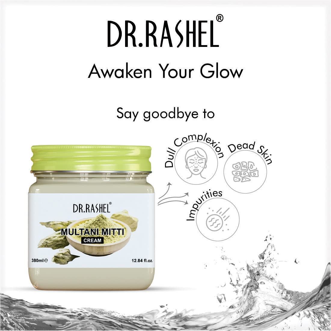 DR.RASHEL Multani Mitti Face Cream for Women & Men - 380ml | All Skin Types | Deep Hydration, Moisturizing & Nourishing | Vegan & Paraben-Free | Soft, Healthy & Repaired Skin | Perfect for Daily Skincare Routine & Dry Skin Relief