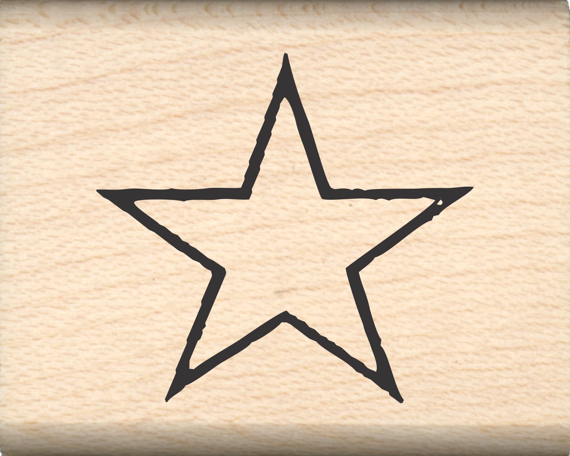 Impression Star Rubber Stamp - 0.75 Inch Self-Inking Stamp for Crafting, Scrapbooking & Office Use - ST 0113