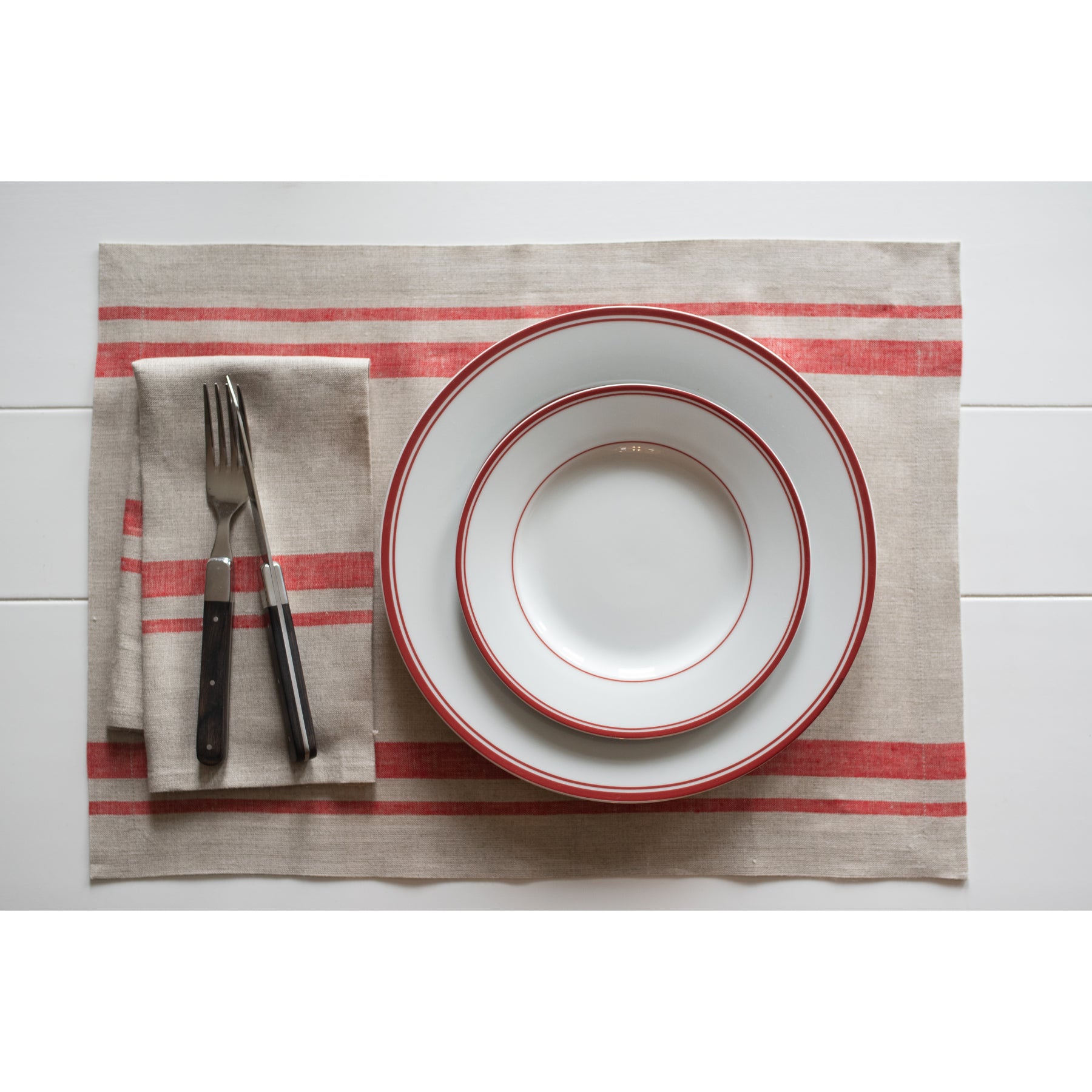 French Striped Cotton Placemats Set of 6 - Elegant Table Decor for Dining Room, Kitchen & Party Settings - Washable & Durable Table Mats for Everyday Use & Special Occasions