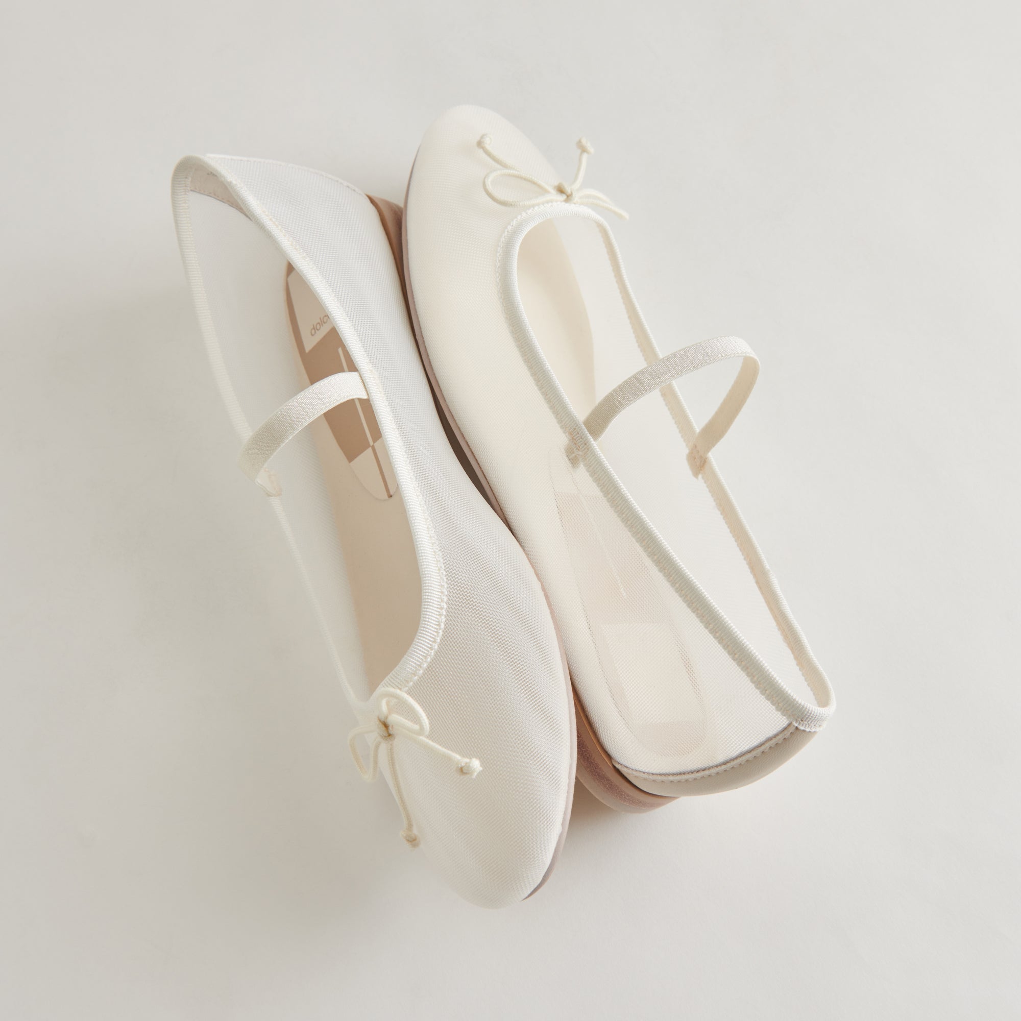 Cadel Women's Ballet Flats - Ivory Mesh Comfortable Slip-On Shoes for Casual Wear, Office & Dancing | Lightweight & Breathable Design