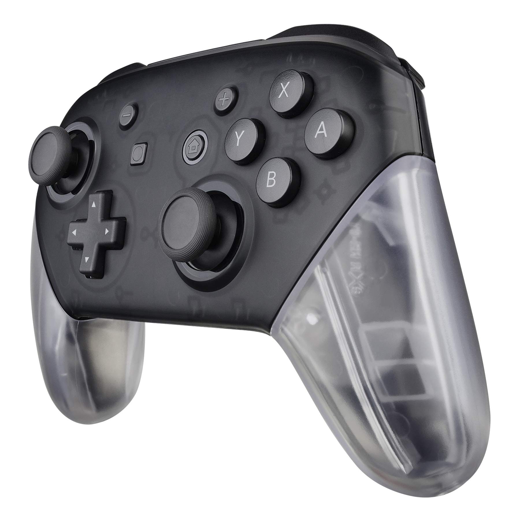 eXtremeRate Transparent DIY Replacement Shell Case Cover Grip for Nintendo Switch Pro Controller - Customize Your Gaming Experience (Controller Not Included) - Perfect for Modding, Repair, and Personalization