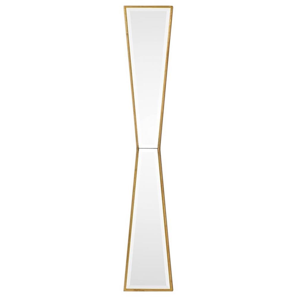 BOWERY HILL Gold Contemporary Solid Wood Wall Mirror - Elegant Home Decor for Living Room, Bedroom & Entryway