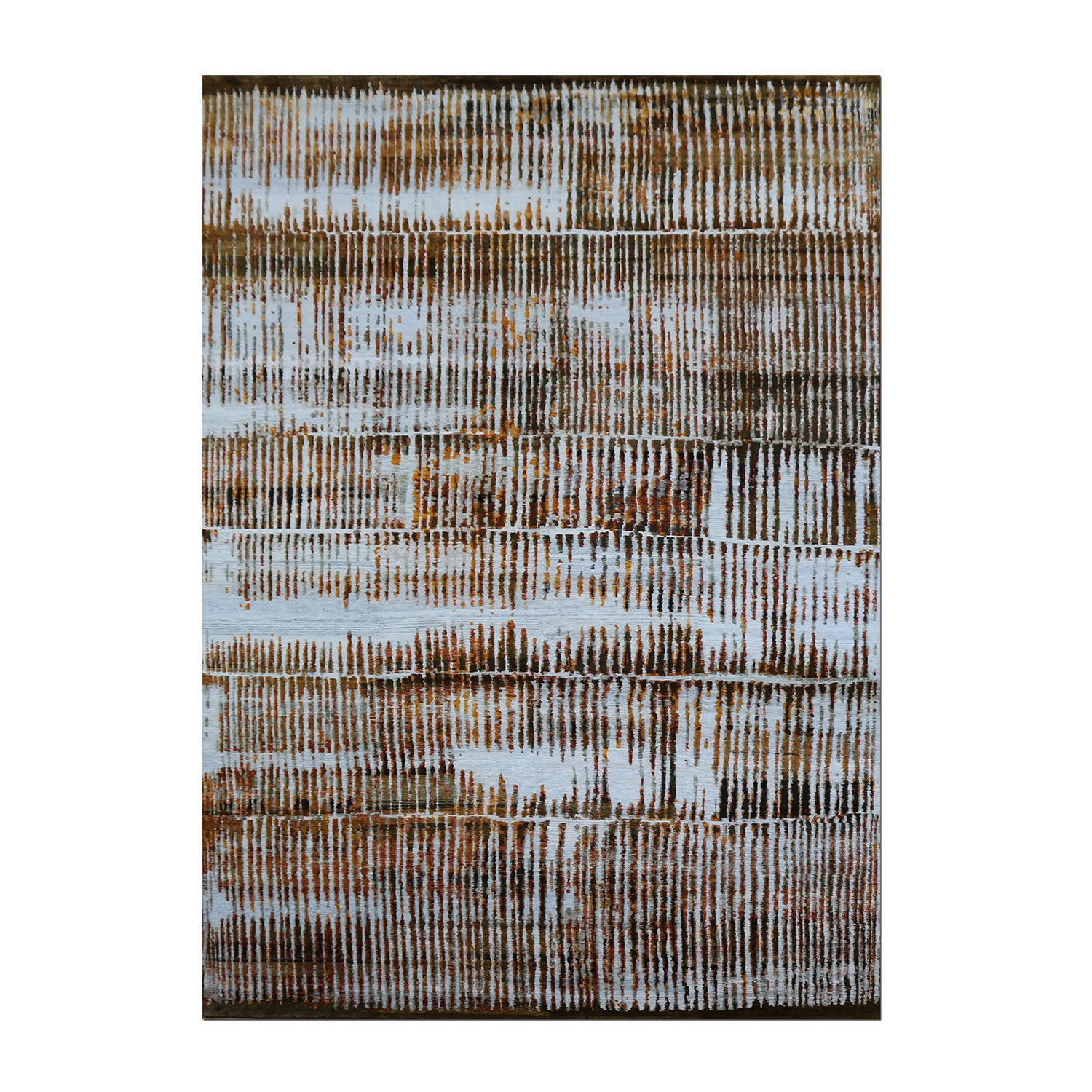 Brown Nu Vibrant Modern Tibetan Silk Rug 10'1 x 14'2 - Luxurious Handmade Area Rug for Living Room, Bedroom & Home Decor