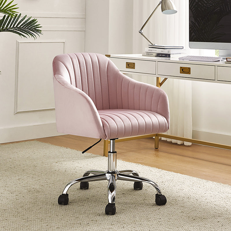 Theo Modern Velvet Office Chair with Tufted Back - Ergonomic Desk Chair for Home & Office Workspace, Comfortable Computer Gaming Chair for Long Hours Sitting