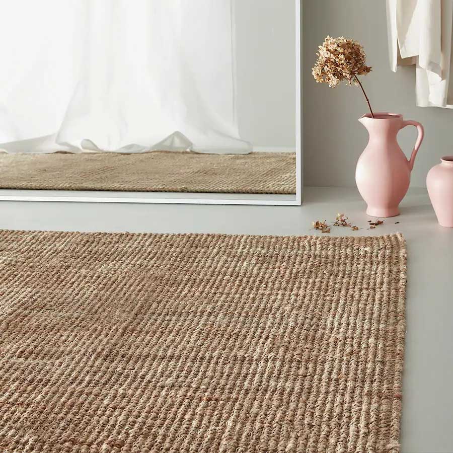 Natural Braided Jute Rug - Handwoven Eco-Friendly Floor Mat 7.6'x5.1' for Living Room, Bedroom & Boho Home Decor