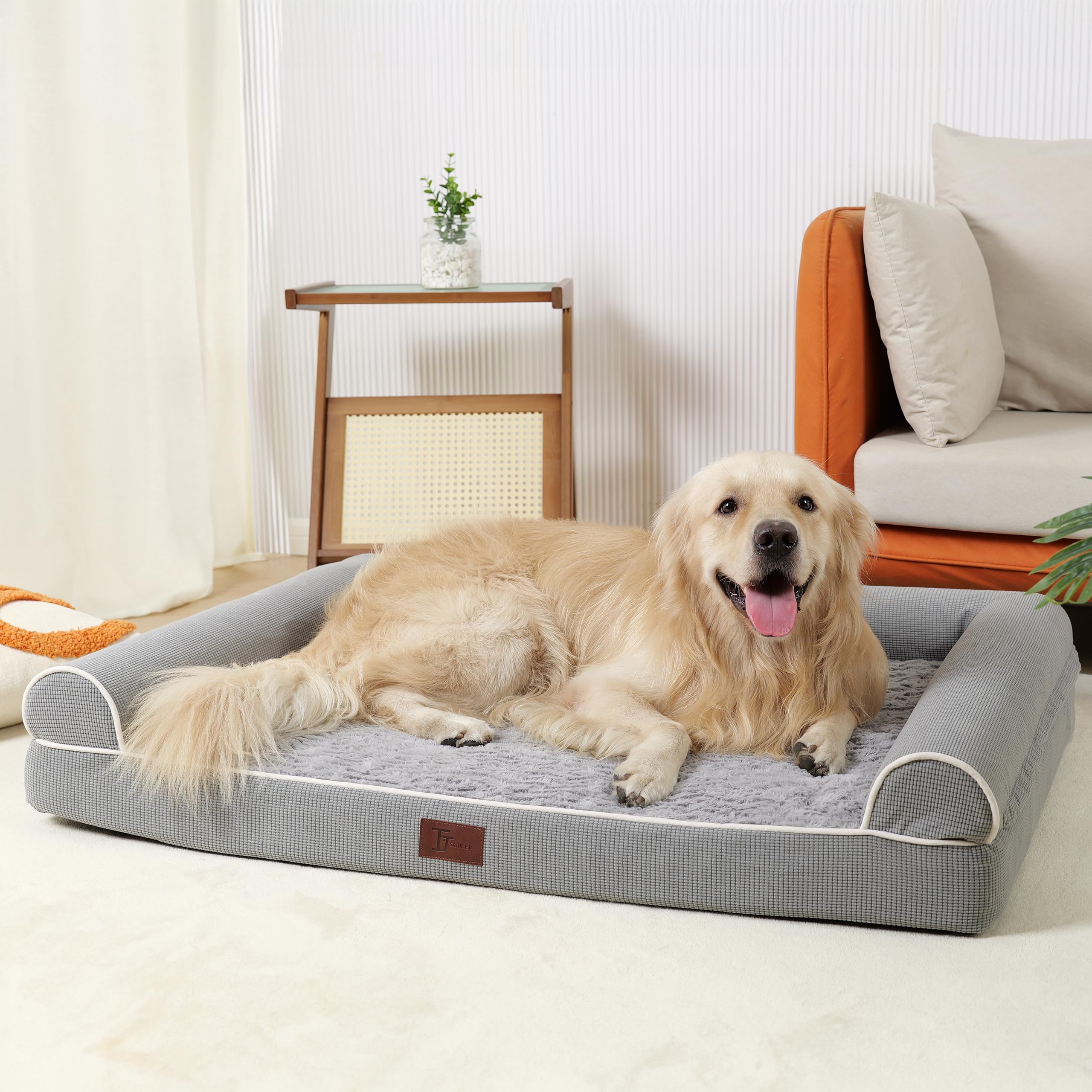 **Orthopedic Dog Bed for Large Dogs - Waterproof Egg Crate Foam Pet Bed with Removable Washable Cover & Non-Slip Bottom - Perfect for Senior Dogs, Arthritis Relief & Comfortable Sleeping (Grey, XXL)**    *(Use Cases: Ideal for aging pets, joint pain relief, crate training, or cozy napping in living rooms, bedrooms, or pet-friendly spaces.)*