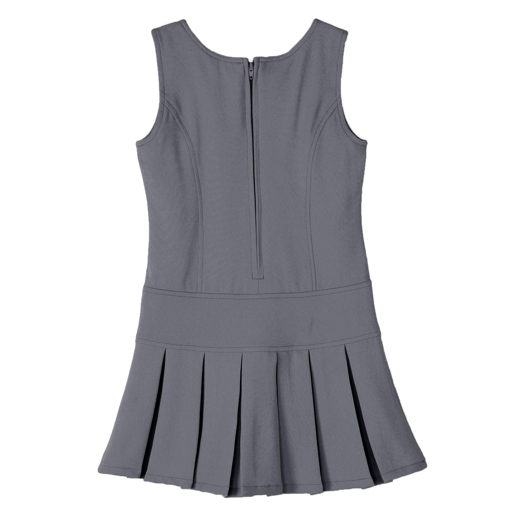 Bienzoe Girls School Uniform Jumper - Stretch Pleated Knee-Length Sleeveless Dress for Kids | Durable & Comfortable School Outfit for Classroom, Church & Special Occasions