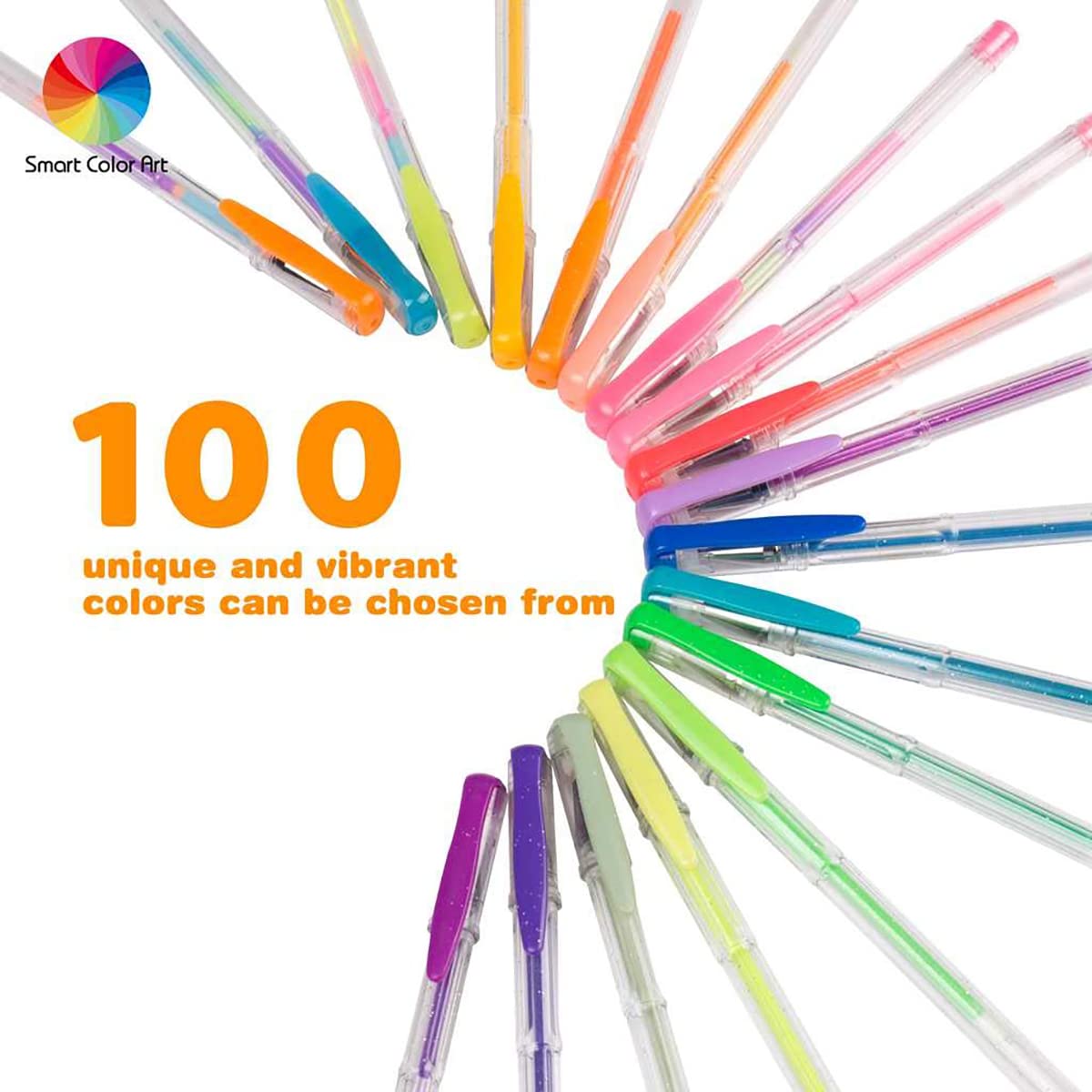 200-Pack Glitter Gel Pens Set - 100 Vibrant Colors with 100 Refills for Adult Coloring Books, Drawing, Painting & Writing | Perfect for Artists, Students, Journaling & DIY Crafts