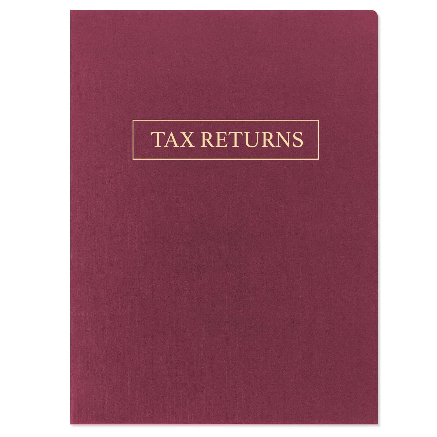 50-Pack Maroon Linen Tax Return Folders with Pockets & Gold Foil - Perfect for Organizing Financial Documents, Tax Records, and Office Files