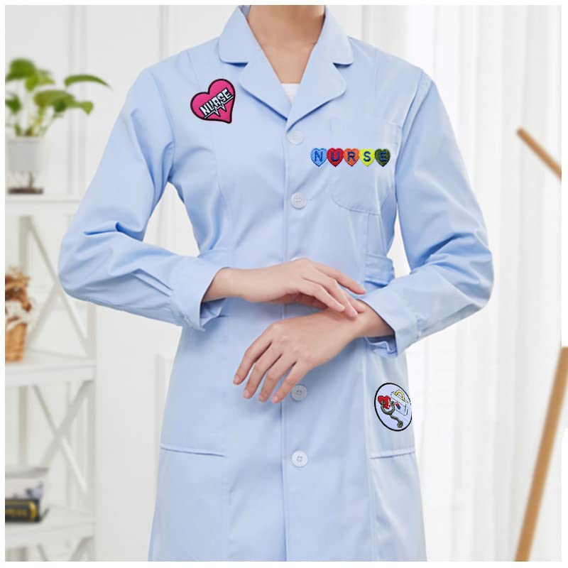 KLORIZ Nurse Heart Iron-On Patch - Doctor Embroidered Fabric Applique for Scrubs, Jackets & Clothing Accessories | Perfect for Medical Professionals & Healthcare Workers