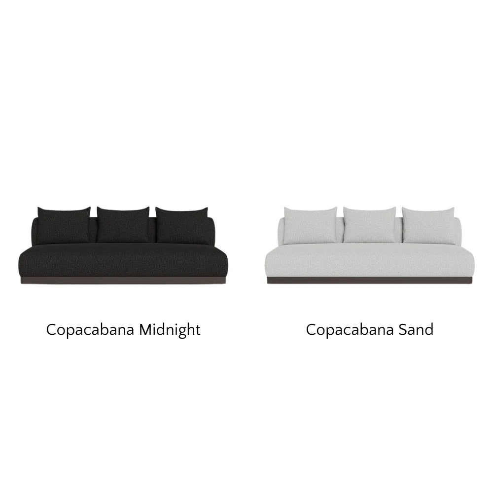 Amalfi Outdoor 3-Seat Armless Sectional Sofa Set - Waterproof Patio Furniture for Backyard, Poolside & Garden Relaxation