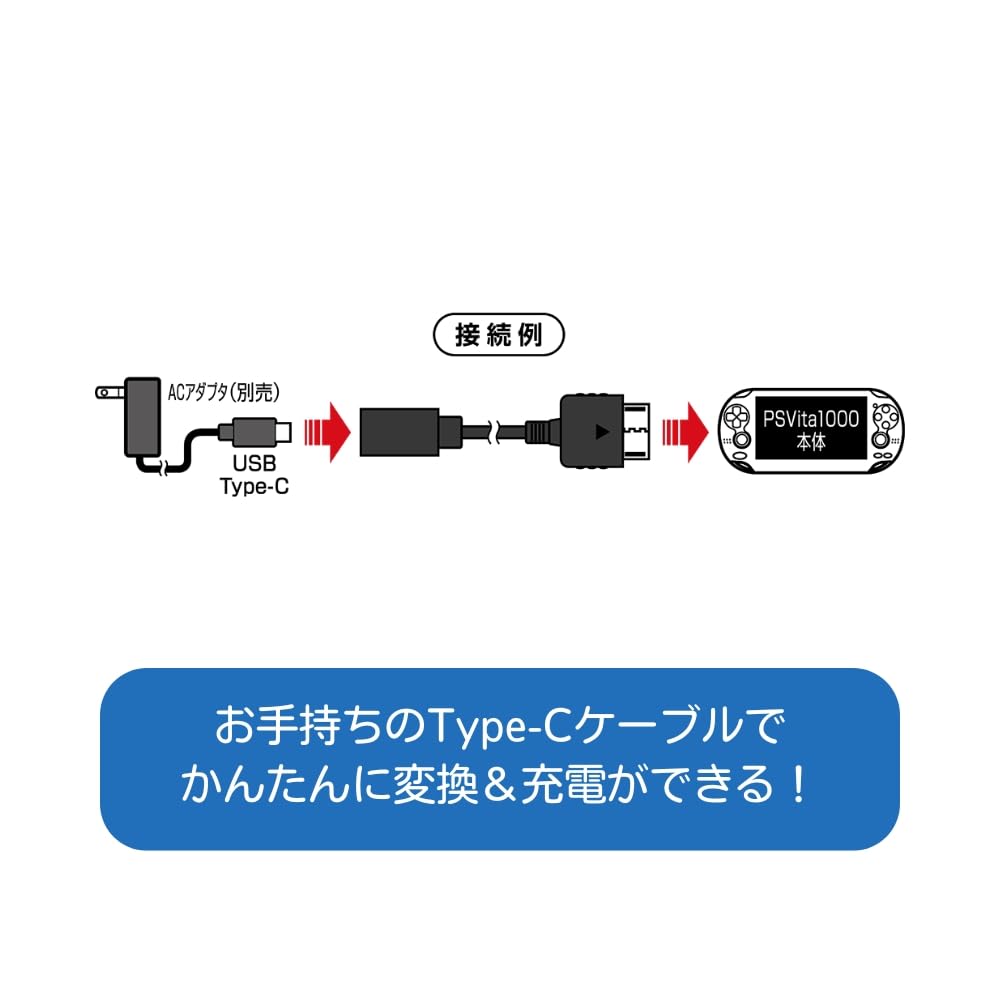 Premium USB Type-C Charging Cable Adapter for PS Vita - Fast Charging & Data Sync - Compatible with PS Vita 1000/2000 Models - Perfect for Gaming on the Go & Home Entertainment Setup