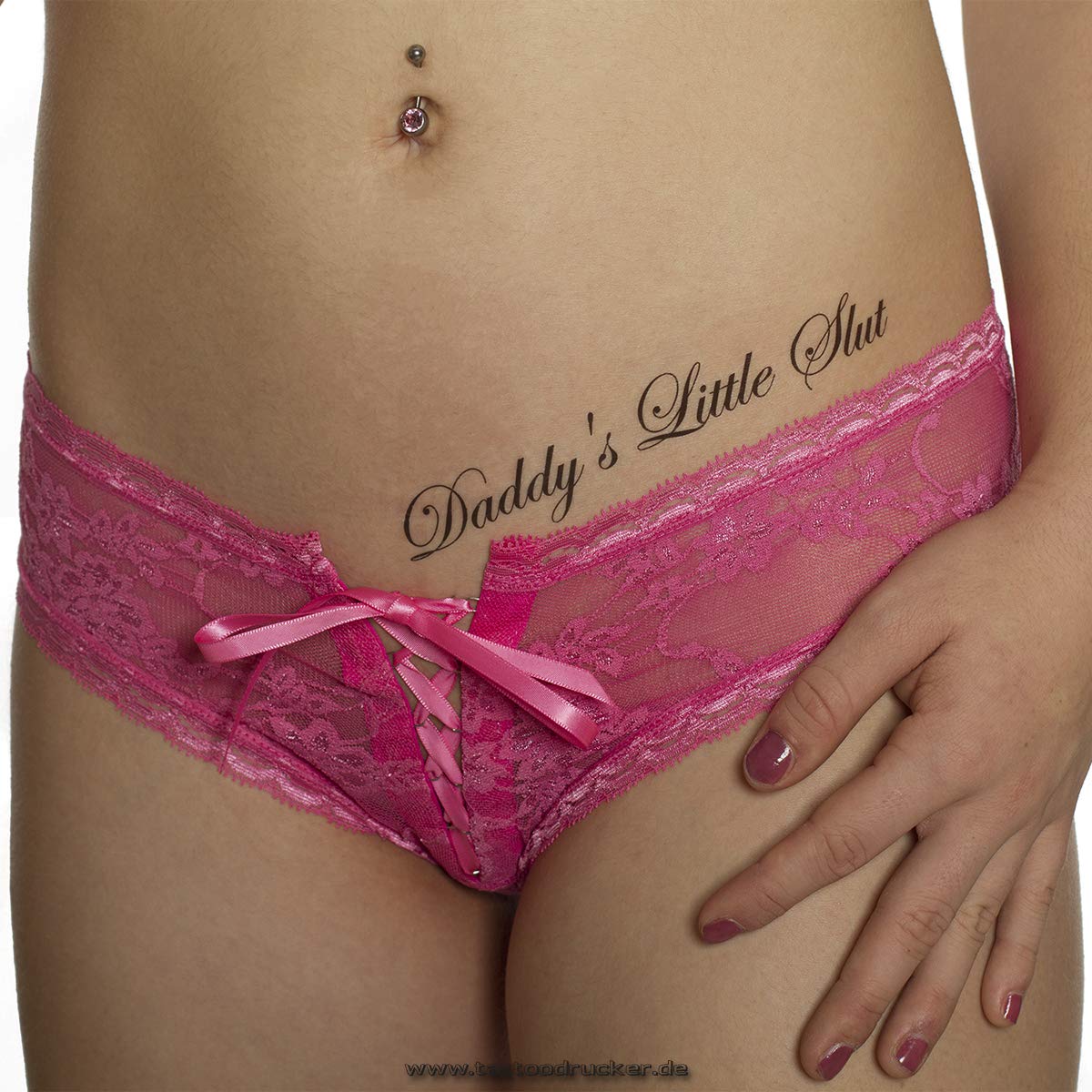 1 x Daddy's Card - Princess, Yes Daddy, Property of Daddy - Temporary Fetish Daddy Girl Tattoo Set (1) | Fun Role Play Accessory for BDSM, Fetish Parties & Couples Play