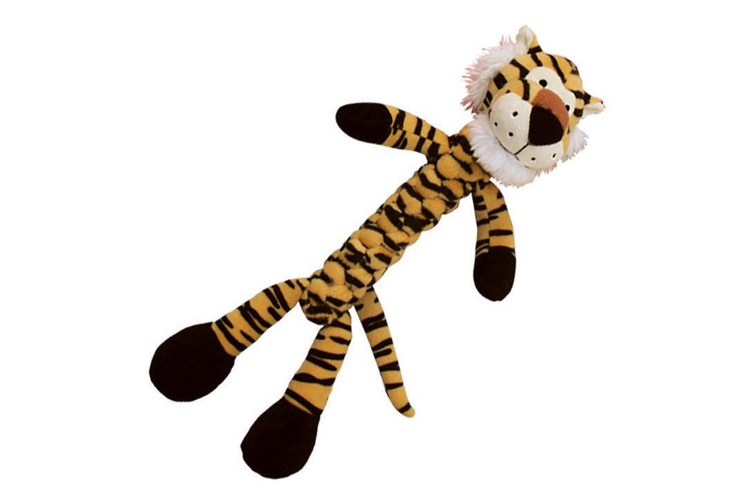 KONG Braidz Tiger Dog Toy - Durable Chew Toy for Aggressive Chewers - Interactive Play for Small & Large Dogs - Perfect for Fetch, Tug-of-War & Training Sessions