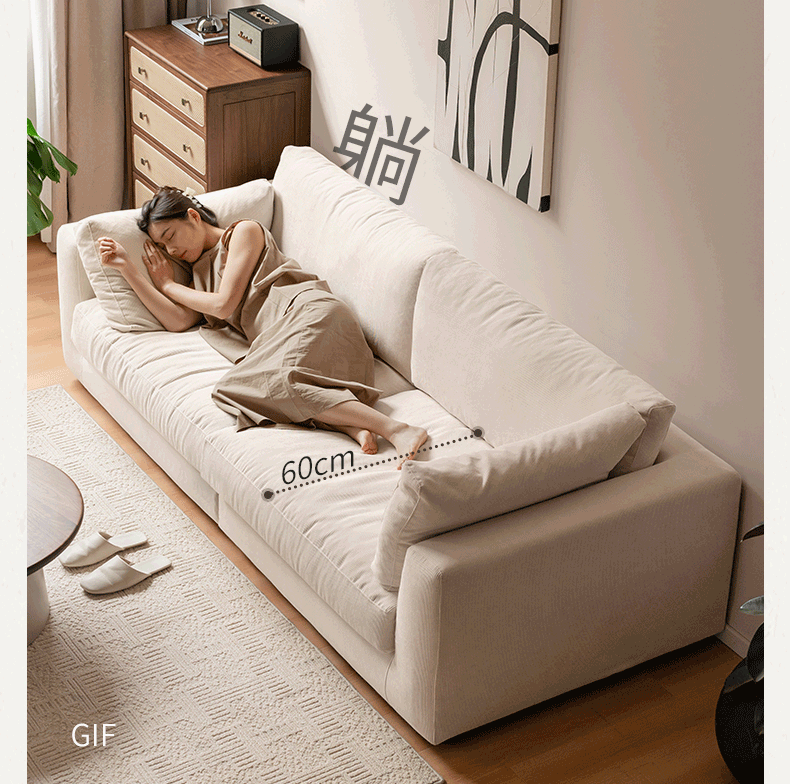 Modern Fabric Sofa - Straight Design in White & Cream | Perfect for Living Room, Lounge, or Office Comfort