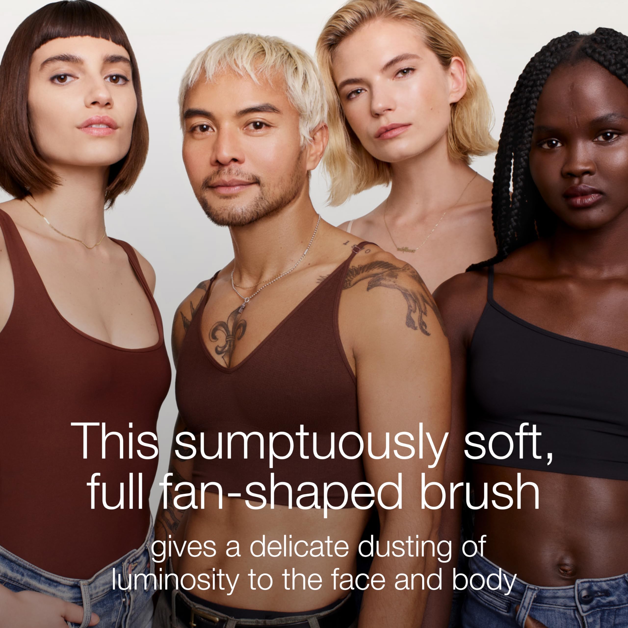 Premium Women's Skin2Skin Classic Fan Brush - Soft Bristles for Flawless Makeup Blending & Highlighting | Perfect for Foundation, Powder & Contouring | Ideal for Professional & Everyday Makeup Use