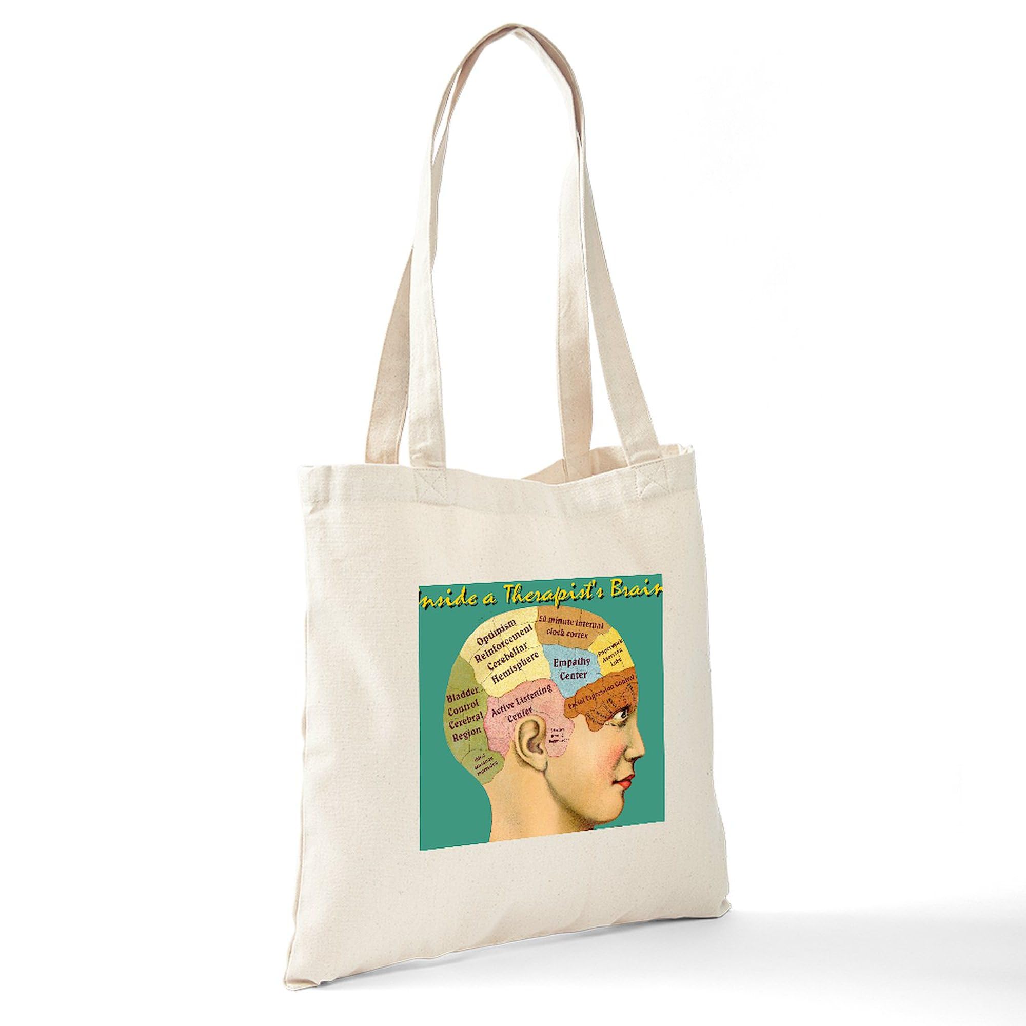 Inside A Therapist's Brain Tote Bag - Natural Canvas Reusable Shopping Bag for Therapy Sessions, Work & Groceries