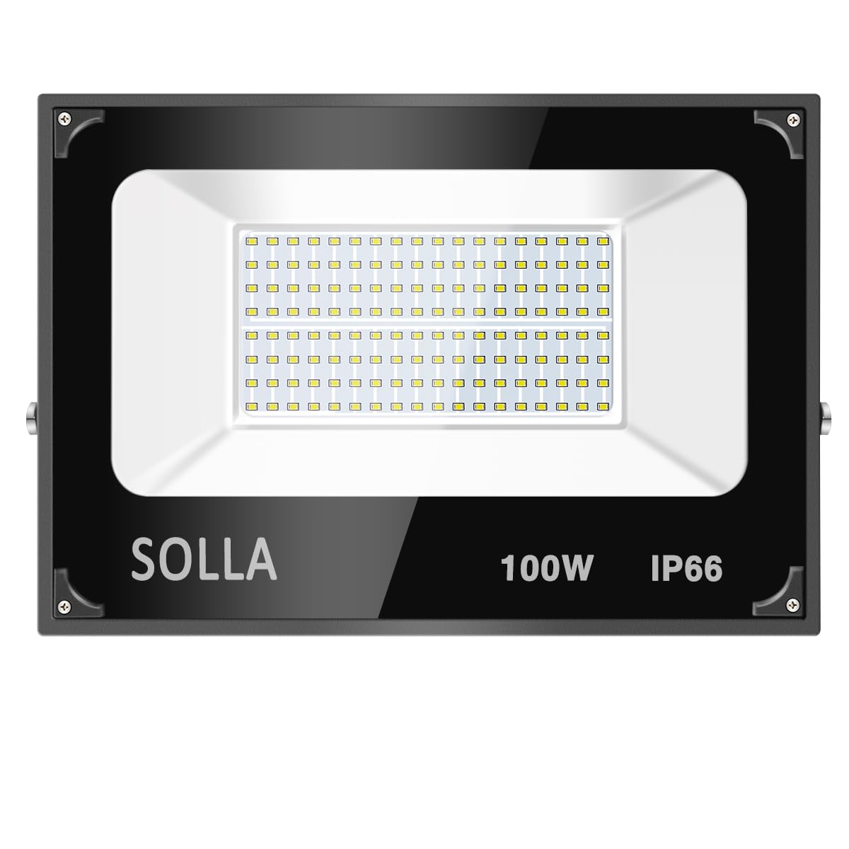 SOLLA 100W LED Flood Light 2 Pack - 10000LM 6000K Daylight White Waterproof Outdoor Floodlight for Yard, Garden, Garage, Rooftop - Bright Security & Landscape Lighting for Patio, Driveway, Warehouse & Backyard