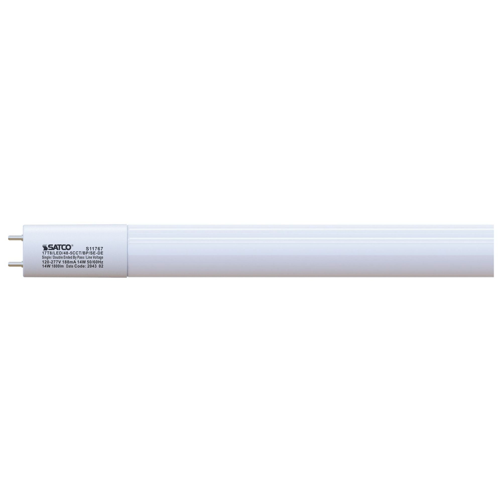 4ft T8 LED Tube Light Bulb - 17W, 2200 Lumens, 3000K-6500K Adjustable Color Temperature, Ballast Bypass, Single/Dual End Power - Perfect for Office, Garage, Warehouse & Commercial Lighting