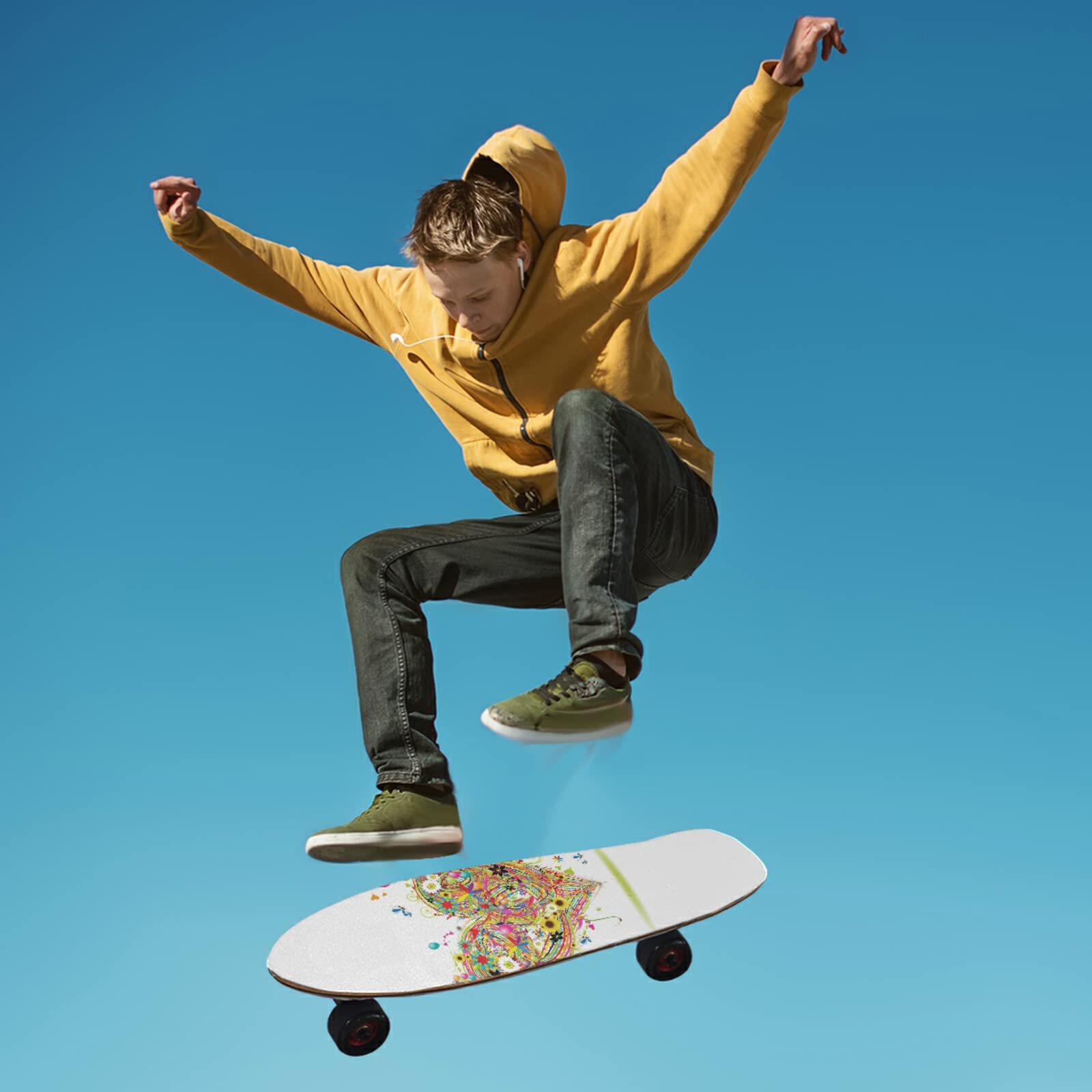 Poeticcity Waterproof Skateboard Grip Tape - Anti-Slip, Tear-Resistant Sandpaper Sheet for Longboards & Scooters | Bubble-Free Application | Perfect for Street Skating, Commuting & Tricks