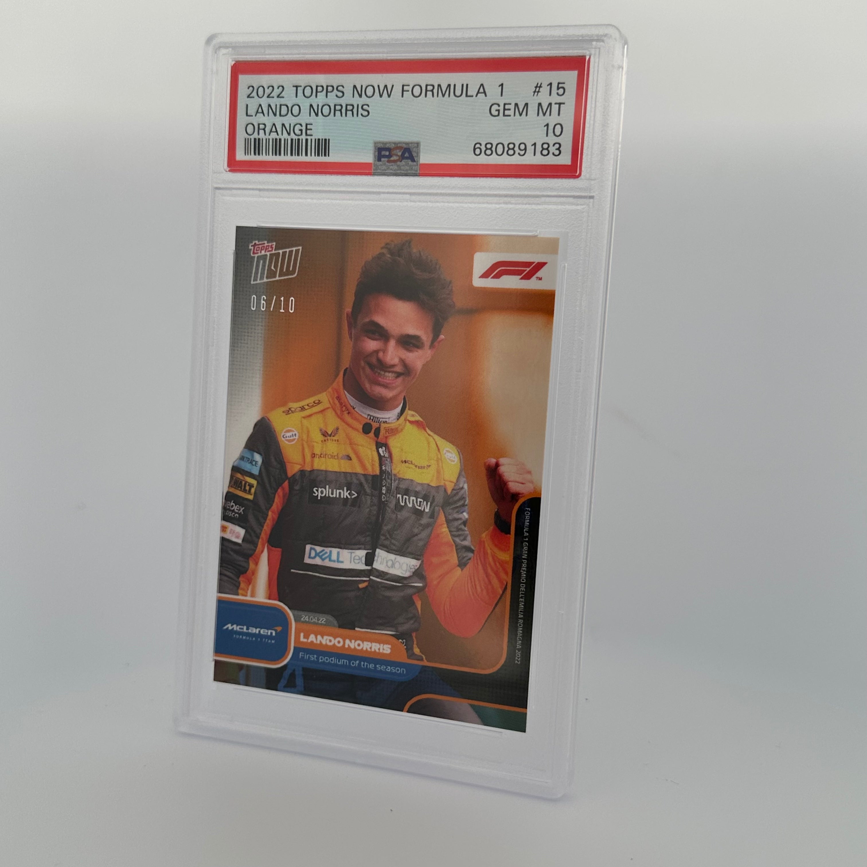 2006-2010 Lando Norris #15 Orange PSA 10 Graded Racing Card - Perfect for Collectors, Fans & Sports Memorabilia Enthusiasts