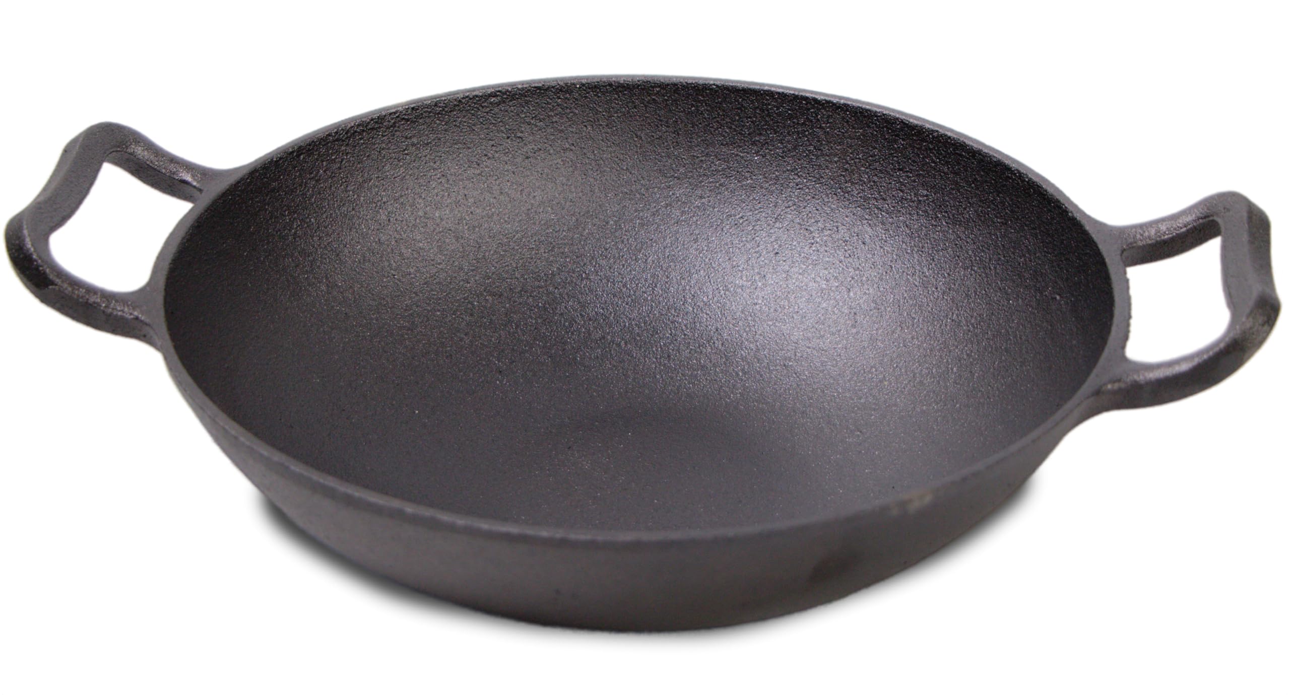 Cast Iron Wok Pan - 45 x 36 x 12 cm Asian Stir Fry Skillet for Quick Cooking with Intense Smoky Flavor - Perfect for Grilling, Stir-Frying & Authentic Asian Dishes at Home