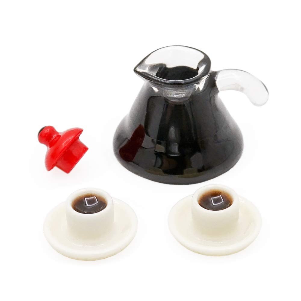 Odoria 1/12 Scale Miniature Coffee Pot and Cups Set - Realistic Dollhouse Kitchen Accessories for Collectors & Model Scenes - Perfect for Dollhouse Decor, Miniature Displays & DIY Craft Projects