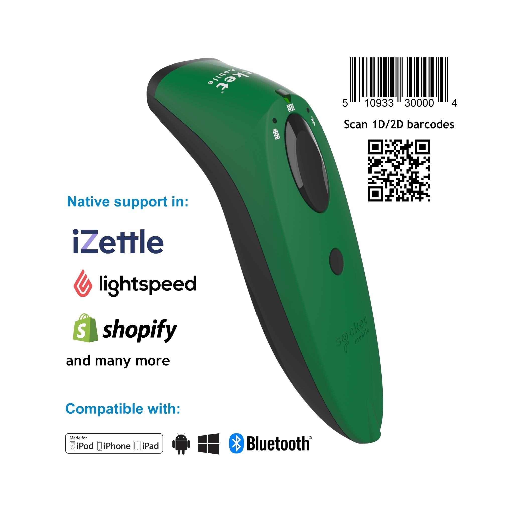 Socket Mobile SocketScan S700 1D Linear Image Barcode Scanner - High-Speed USB & Bluetooth Wireless Barcode Reader for Retail, Warehouse, and Inventory Management