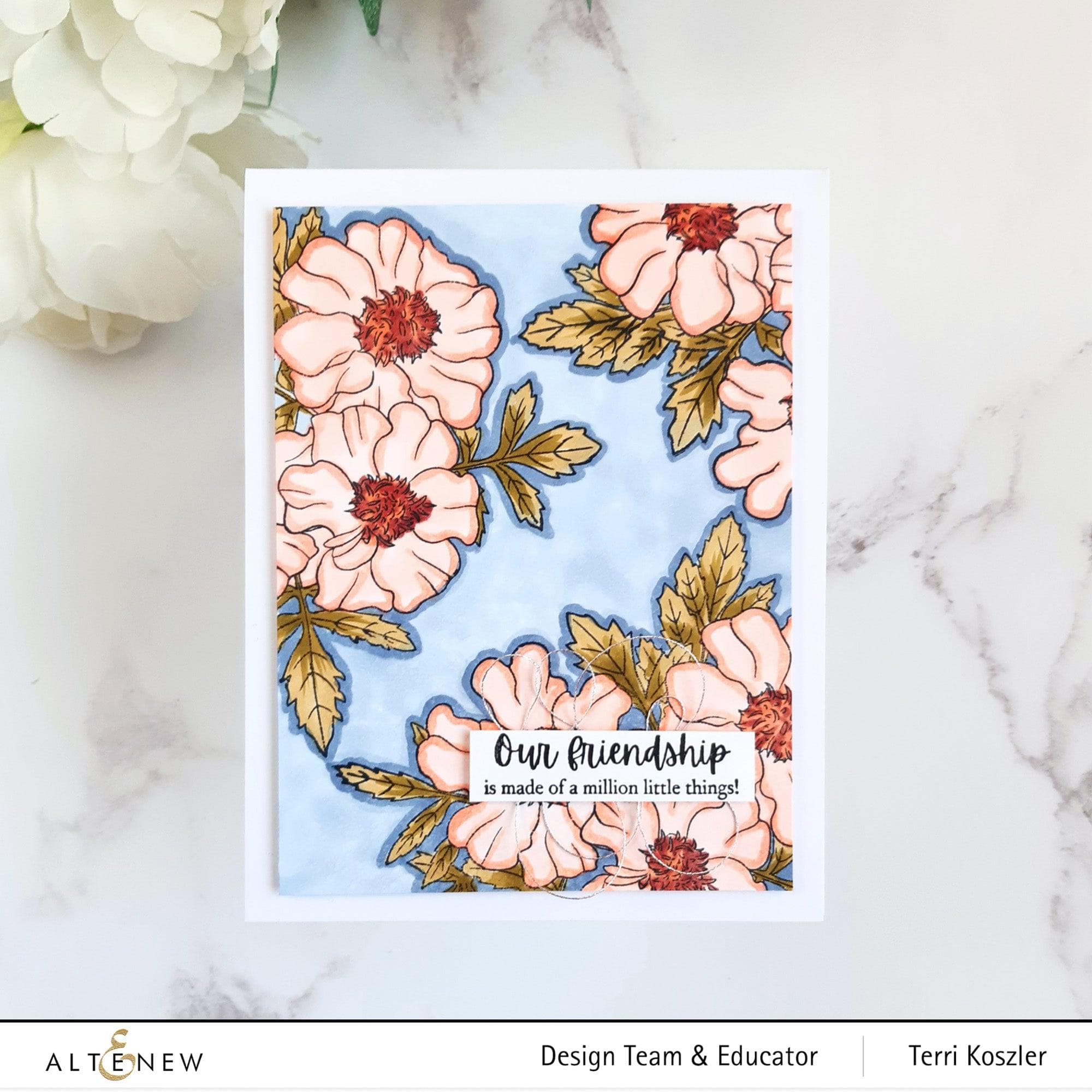 French Marigold Outline Stamp Set for DIY Flower Painting - Perfect for Scrapbooking, Card Making & Handmade Greeting Cards