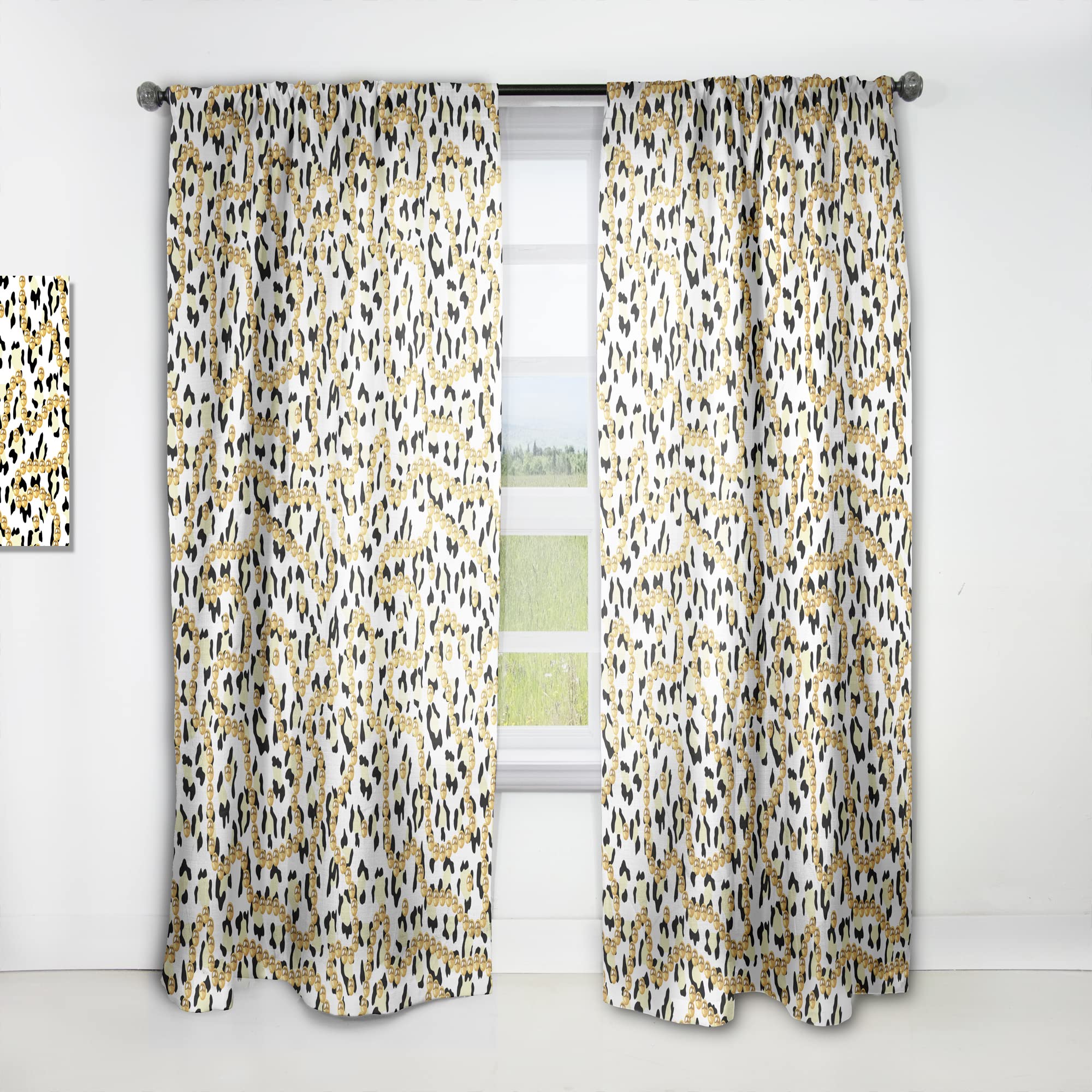 DesignQ Leopard Print Safari VI Thermal Insulated Curtains - 52x120 Inches Single Panel for Bedroom & Living Room - Perfect for Jungle Theme Decor & Energy Efficiency