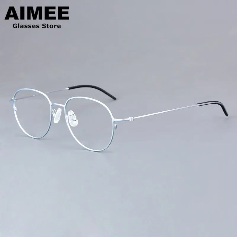 Stylish Unisex Full Rim Oval Square Titanium Eyeglasses Frame 214506 - Lightweight & Durable for Work, Reading & Everyday Wear